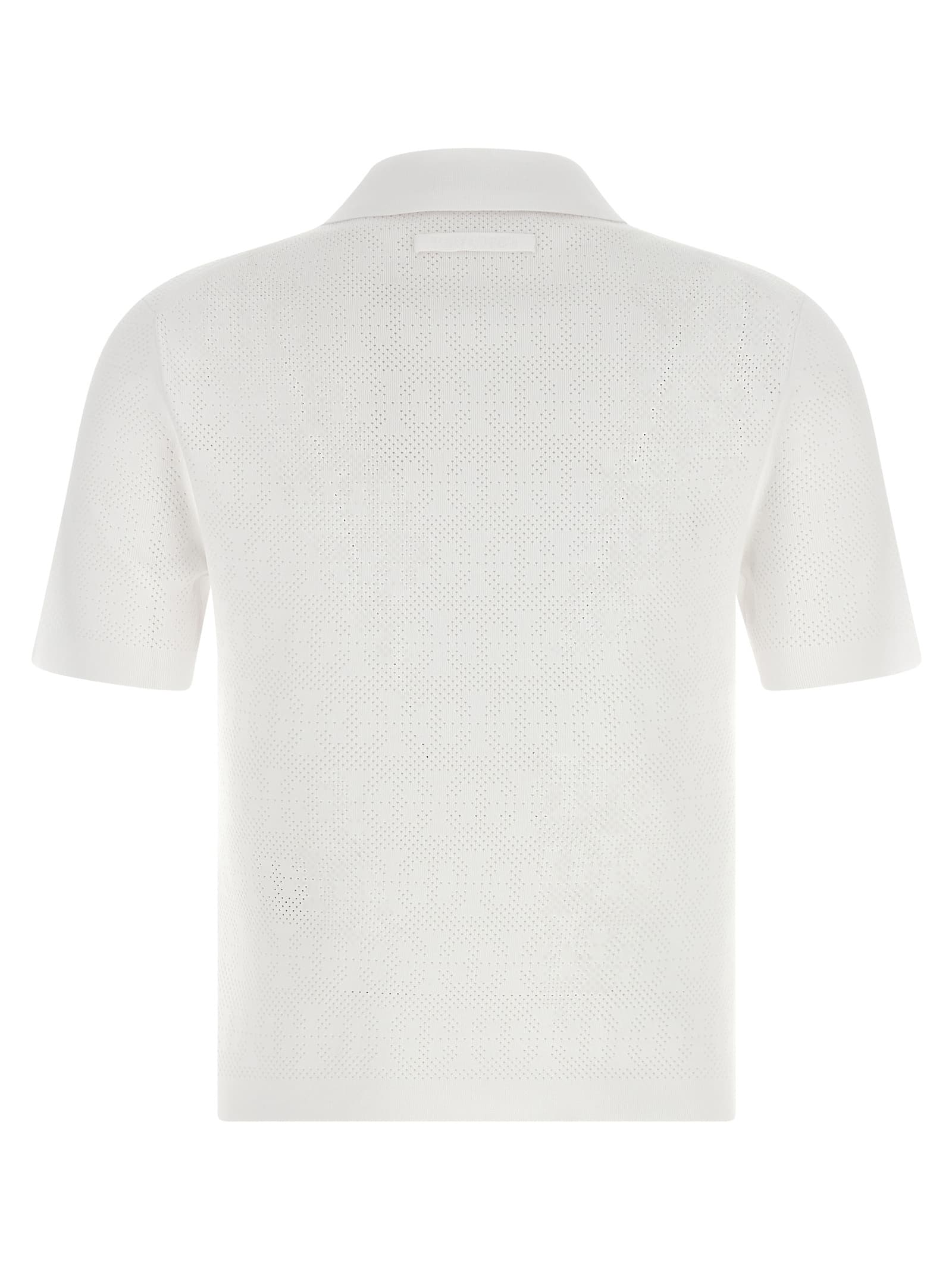 Pointelle viscose polo shirt - мініатюра 2