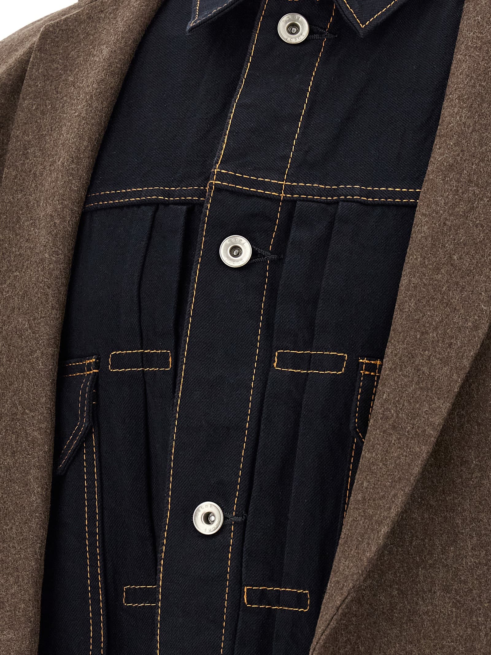 'Wool Flannel x Denim Coat' coat - мініатюра 5