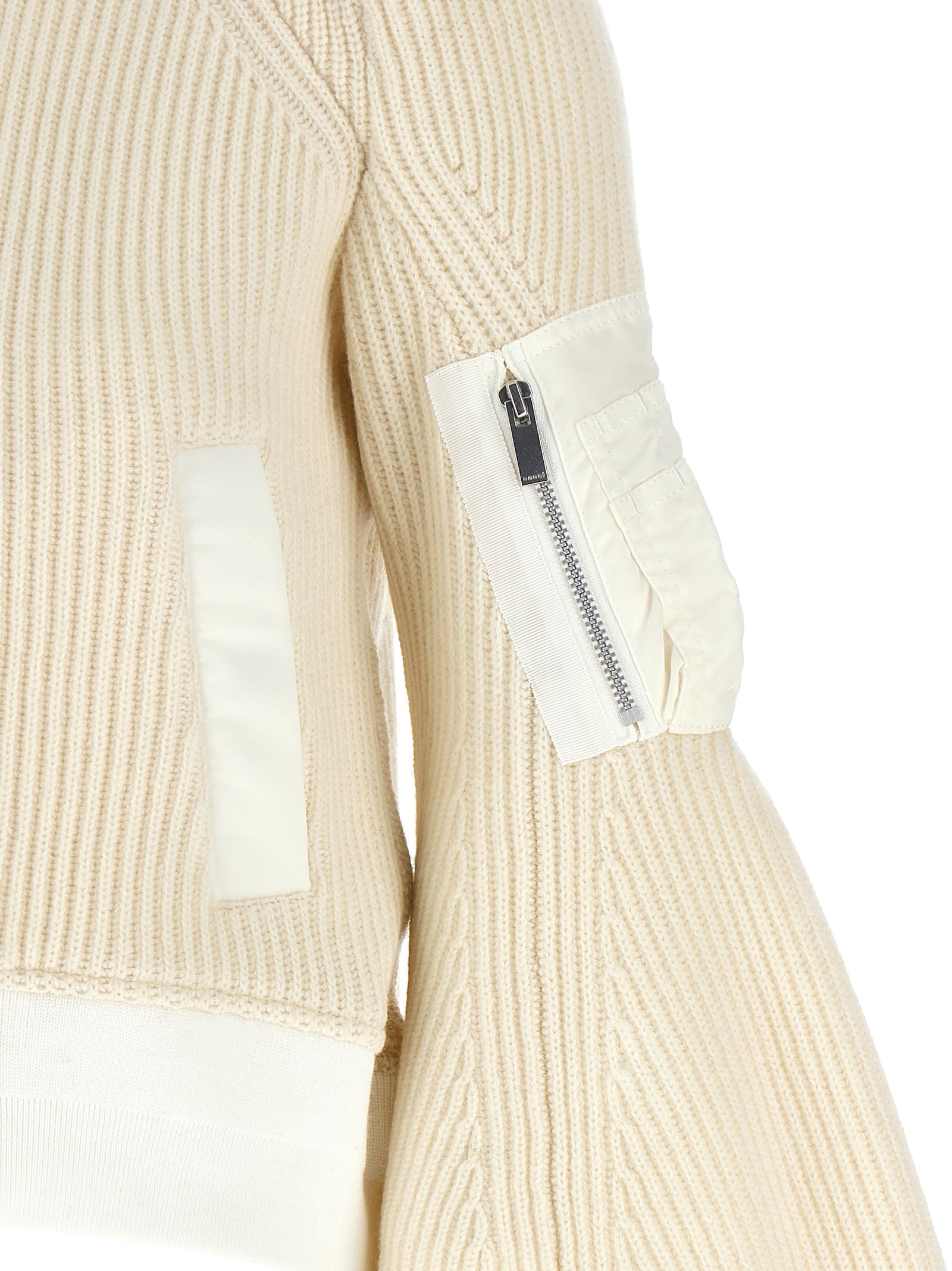 'Nylon Twill x Wool Knit' blouson - мініатюра 4