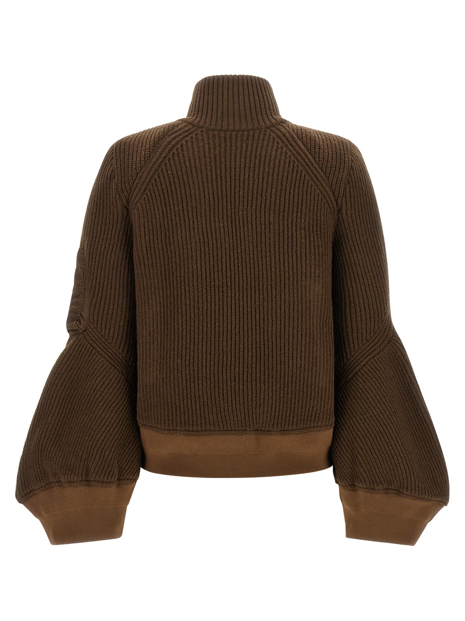 'Nylon Twill x Wool Knit' blouson - мініатюра 2