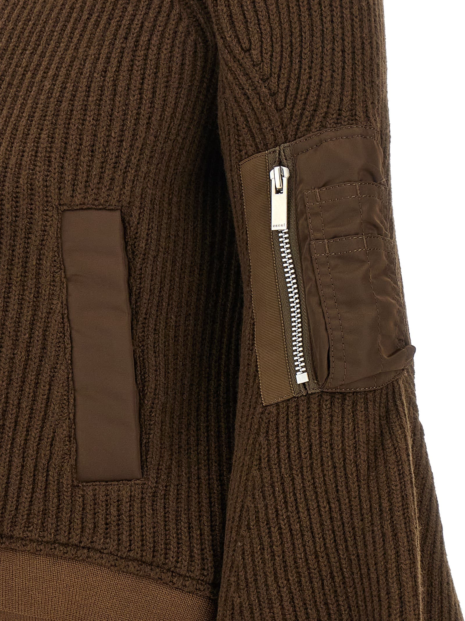 'Nylon Twill x Wool Knit' blouson - мініатюра 4