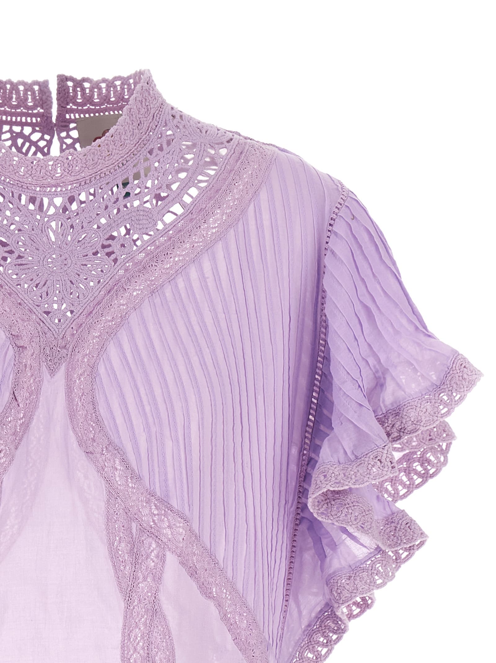 Openwork detail blouse - мініатюра 3