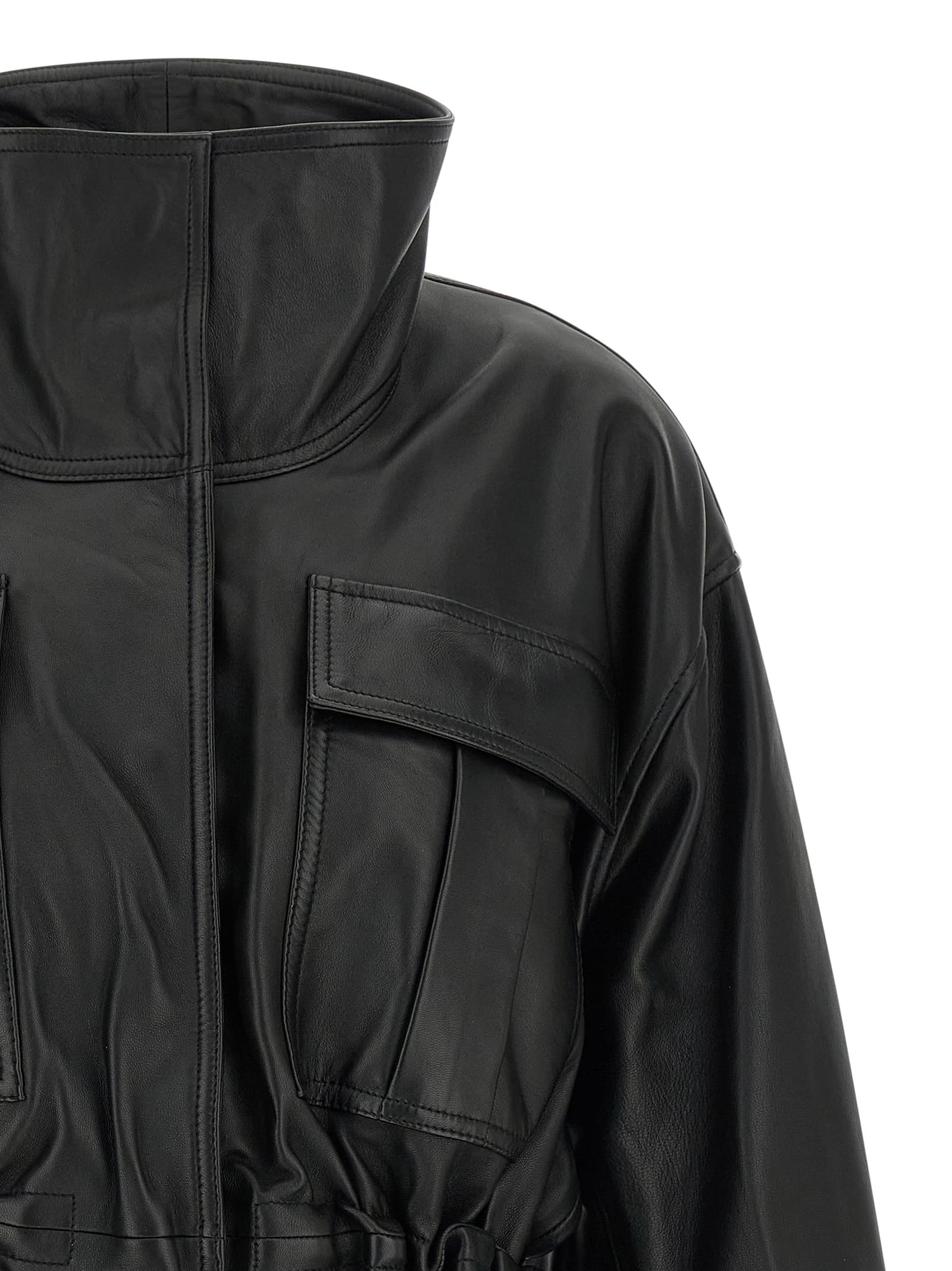 'Sculptural' Leather Jacket - мініатюра 3