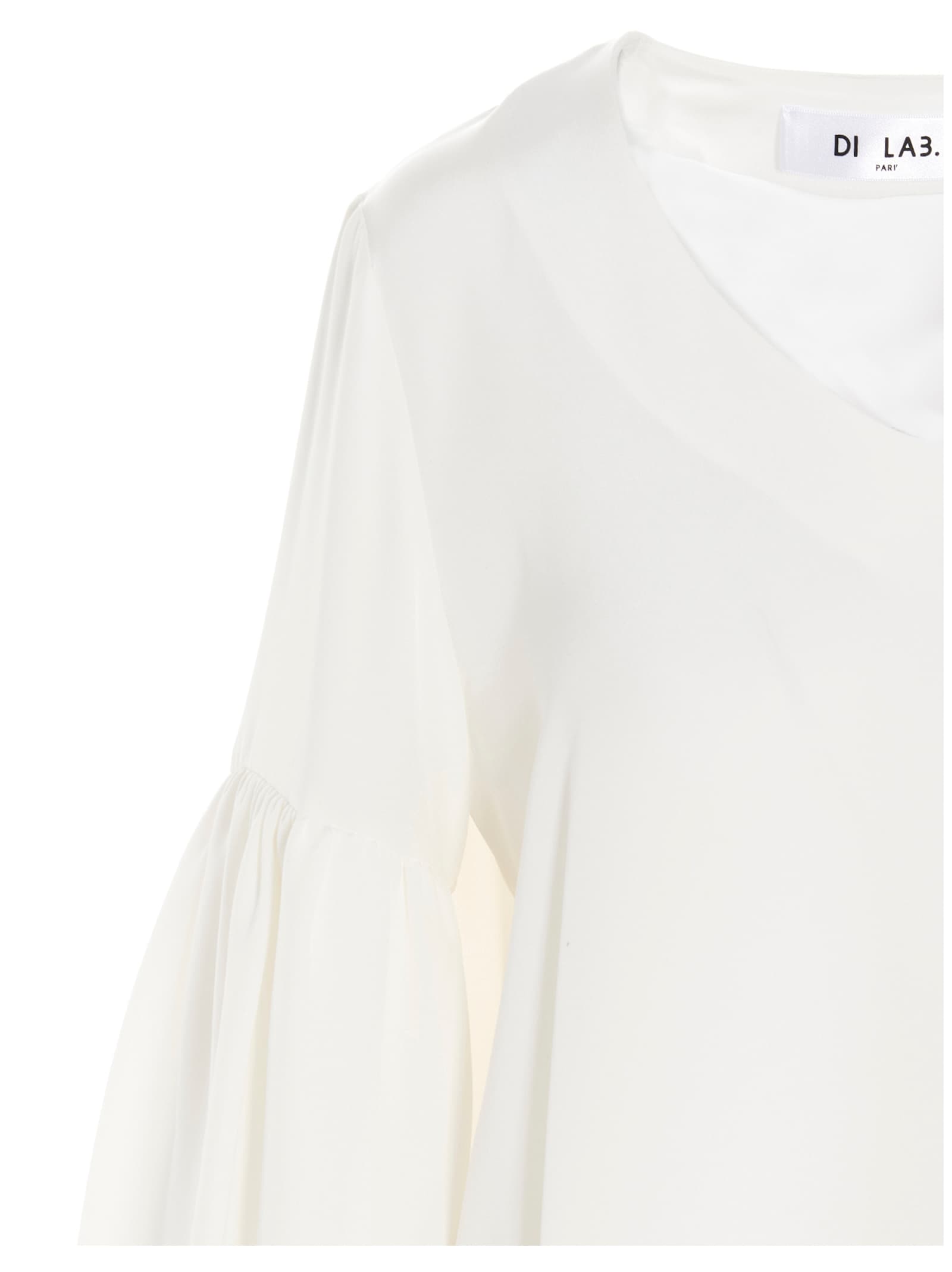 Puff-sleeve silk shirt - мініатюра 3