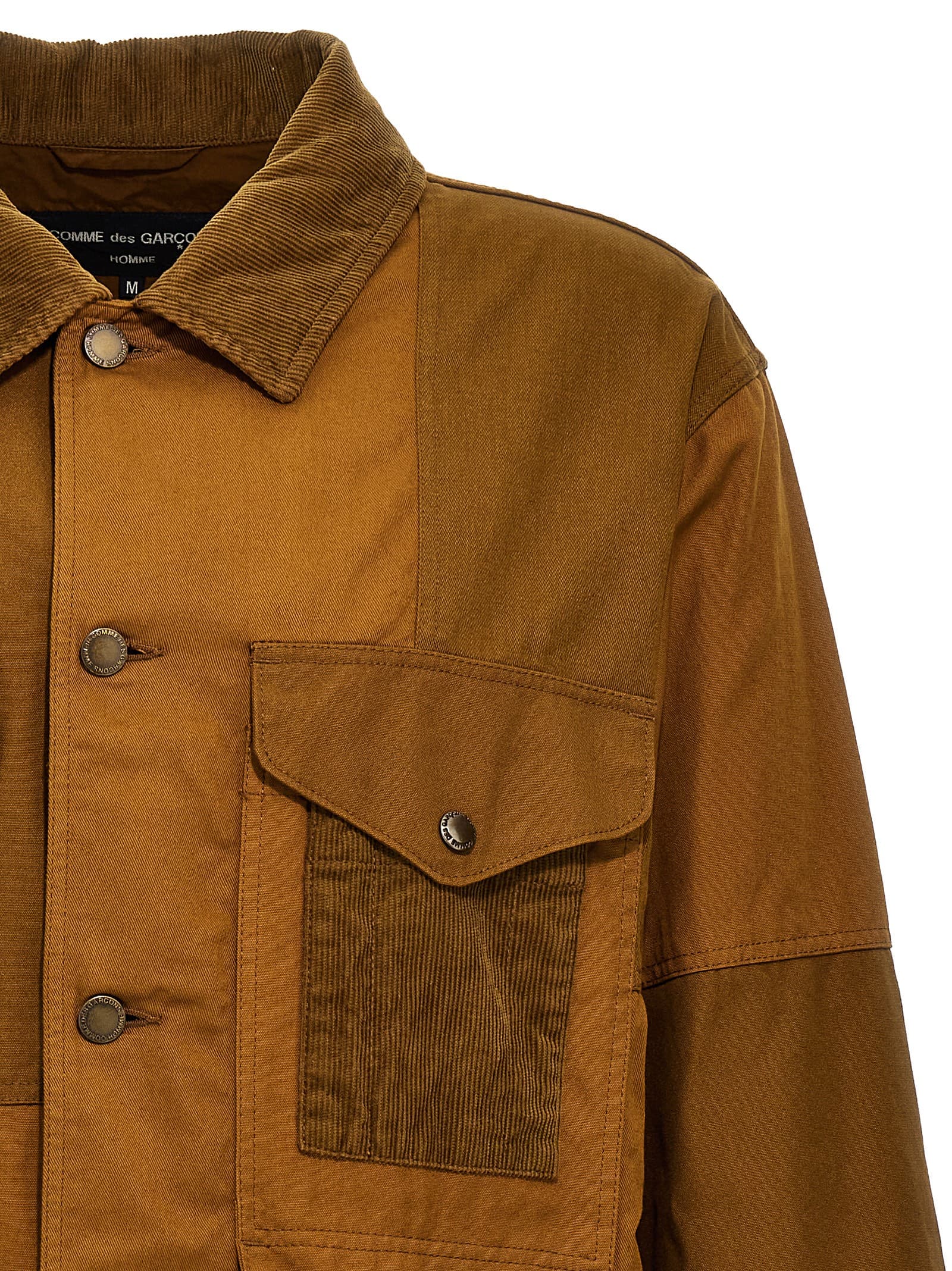 Ribbed velvet insert canvas jacket - мініатюра 3