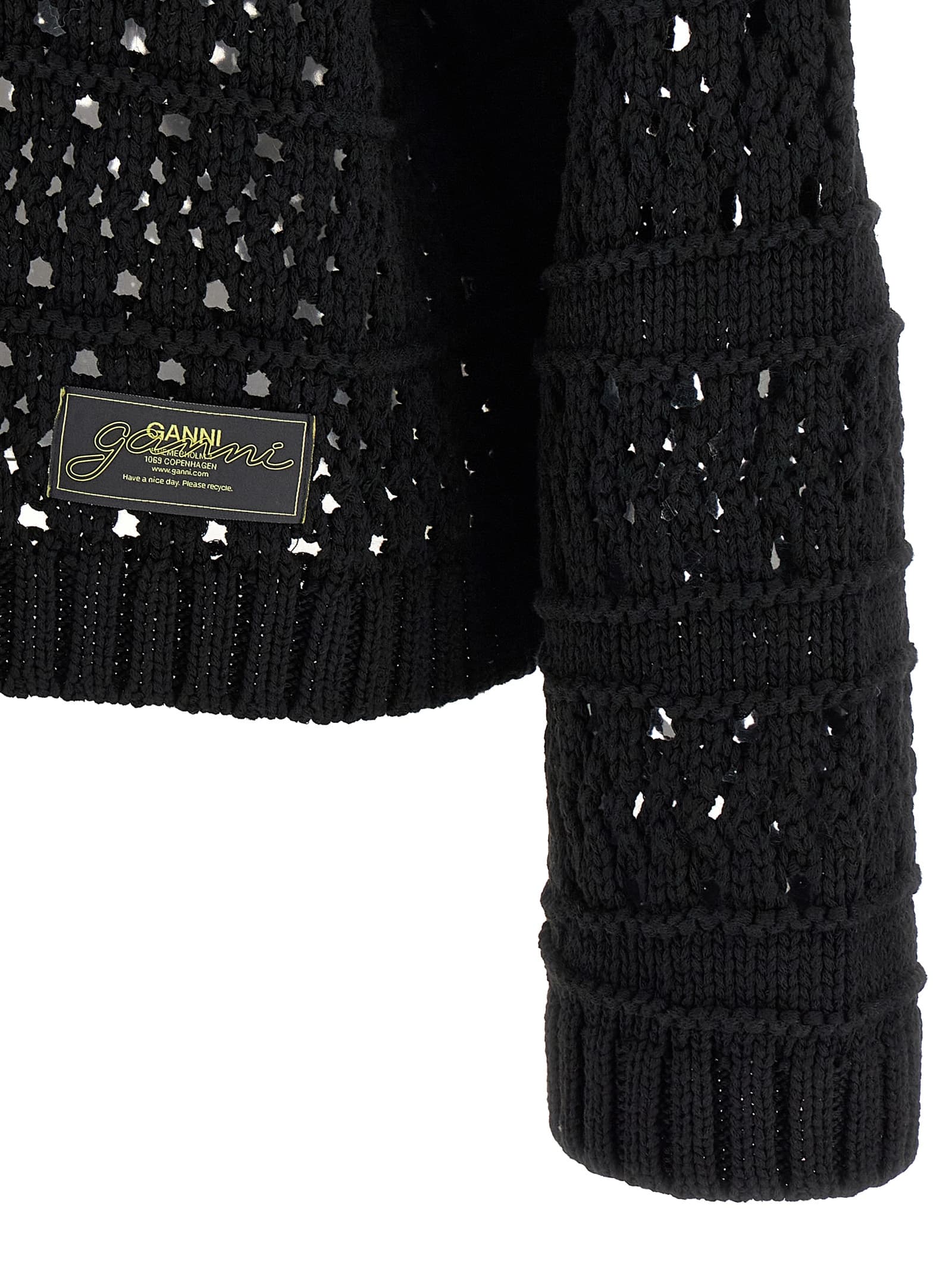 'Black Crochet V-neck' sweater - мініатюра 4