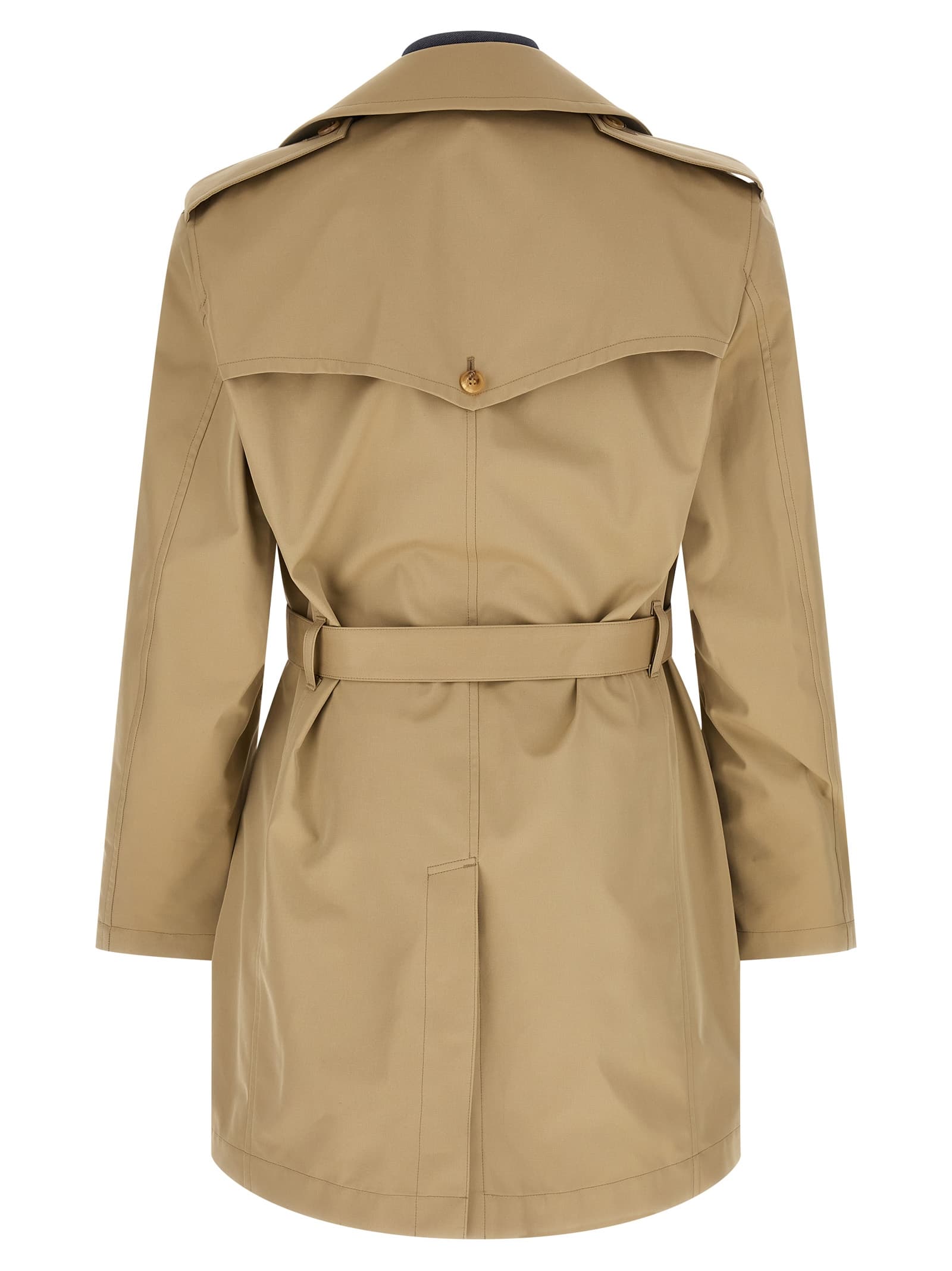 Denim insert trench coat - мініатюра 3