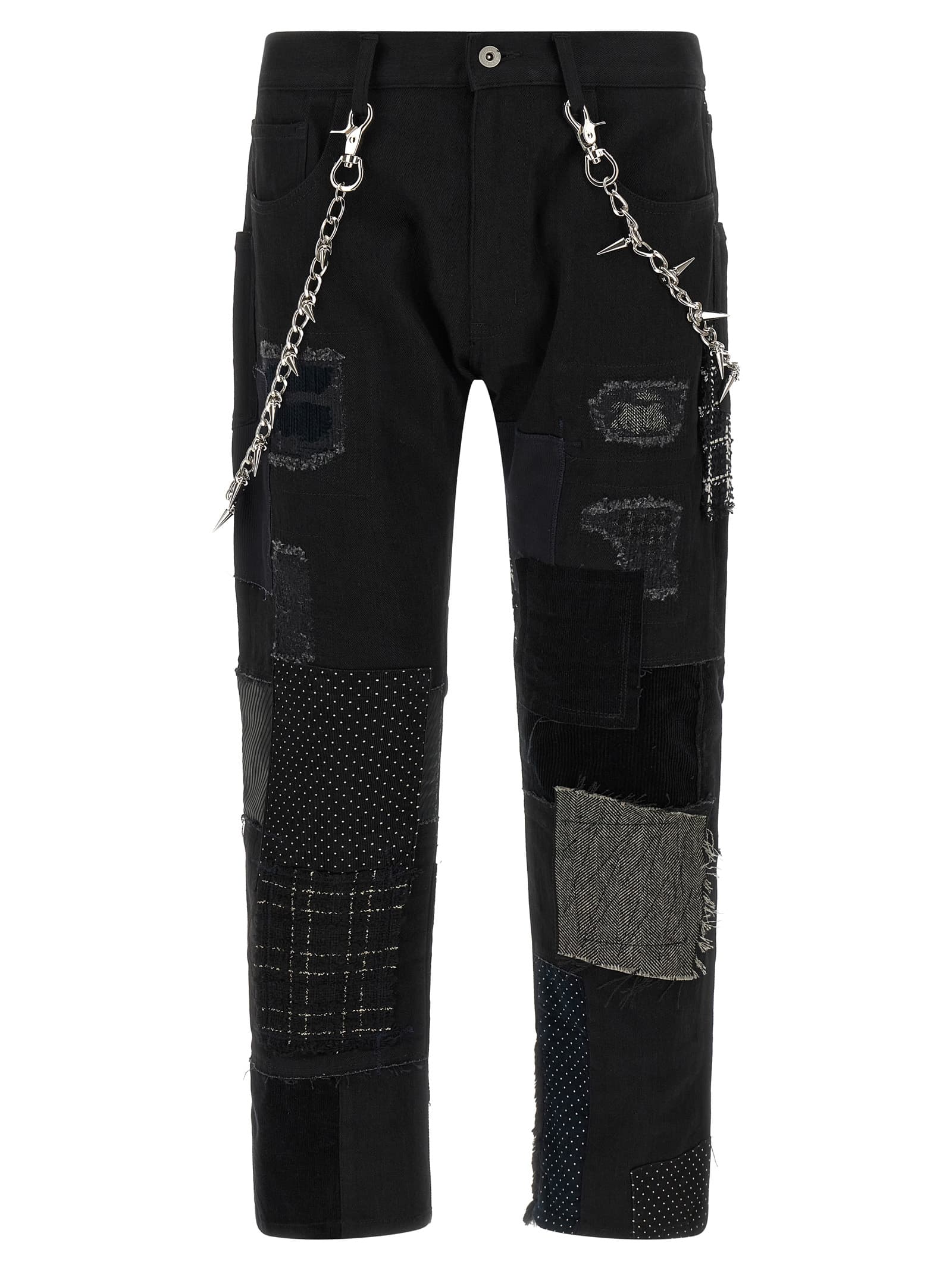 Patchwork jeans with kilt - мініатюра 2