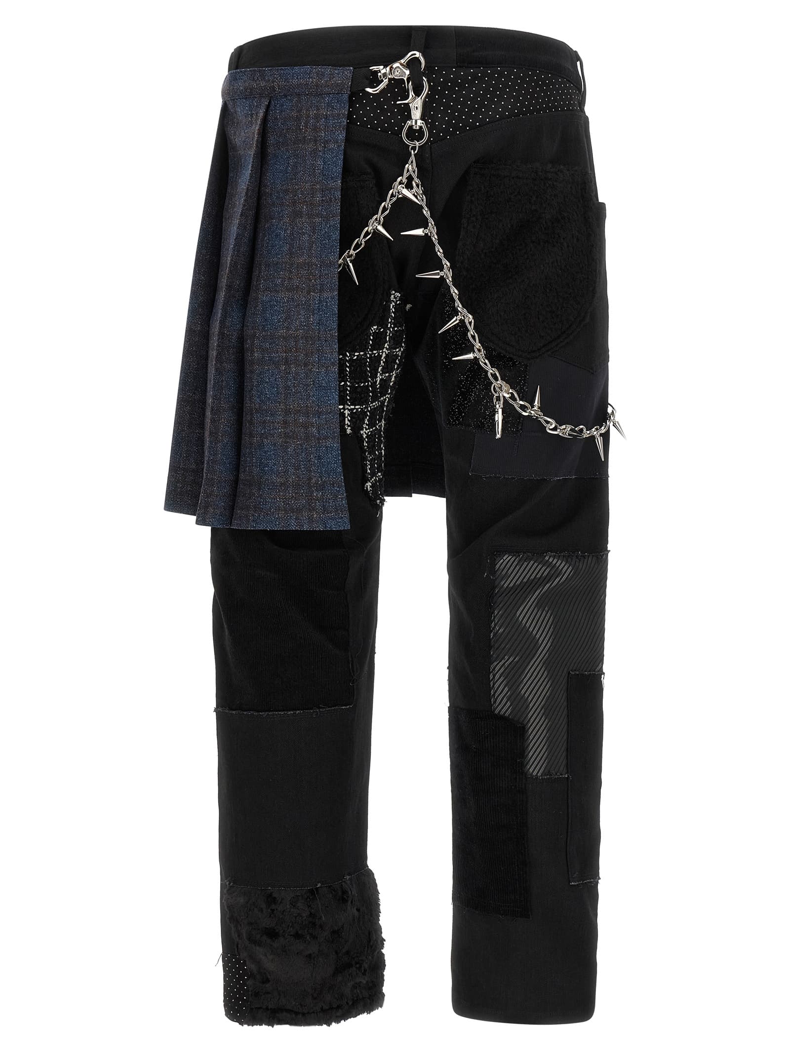 Patchwork jeans with kilt - мініатюра 3