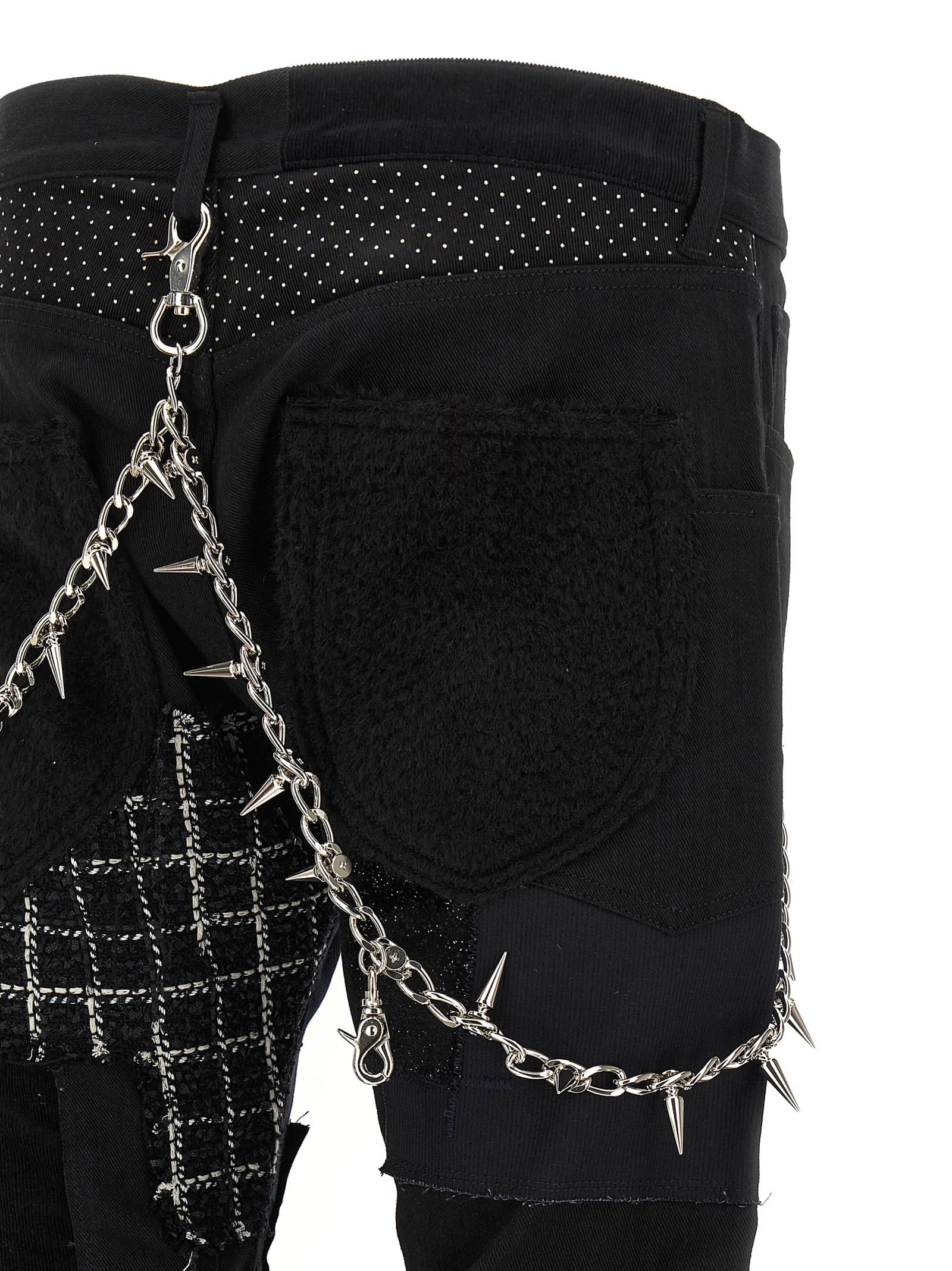 Patchwork jeans with kilt - мініатюра 5