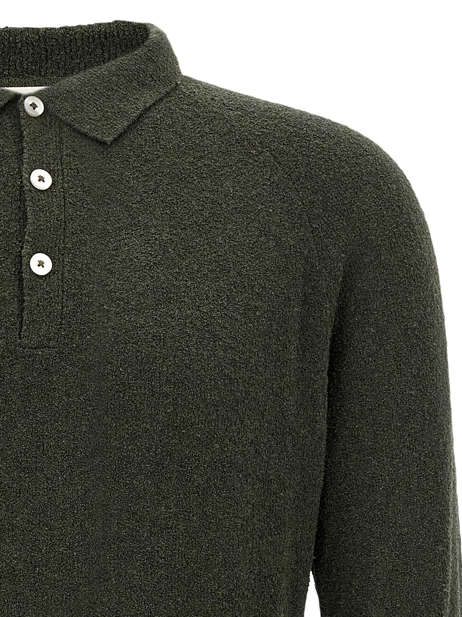 Bouclé cotton polo shirt - мініатюра 3