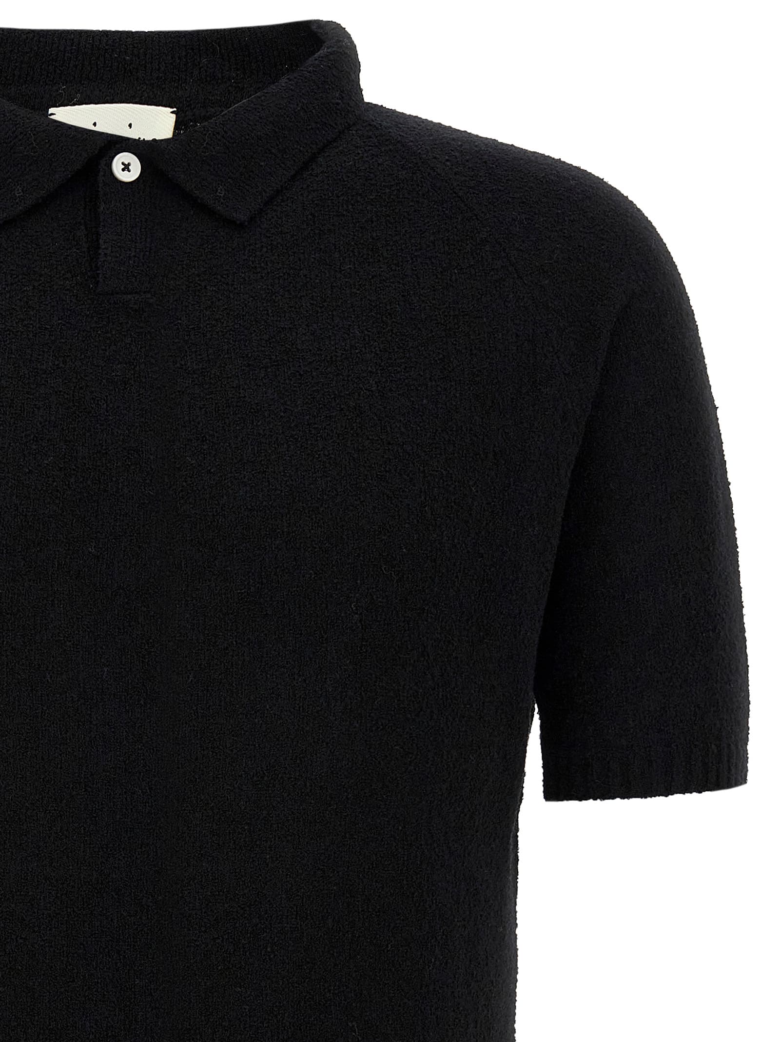 Bouclé cotton polo shirt - мініатюра 3