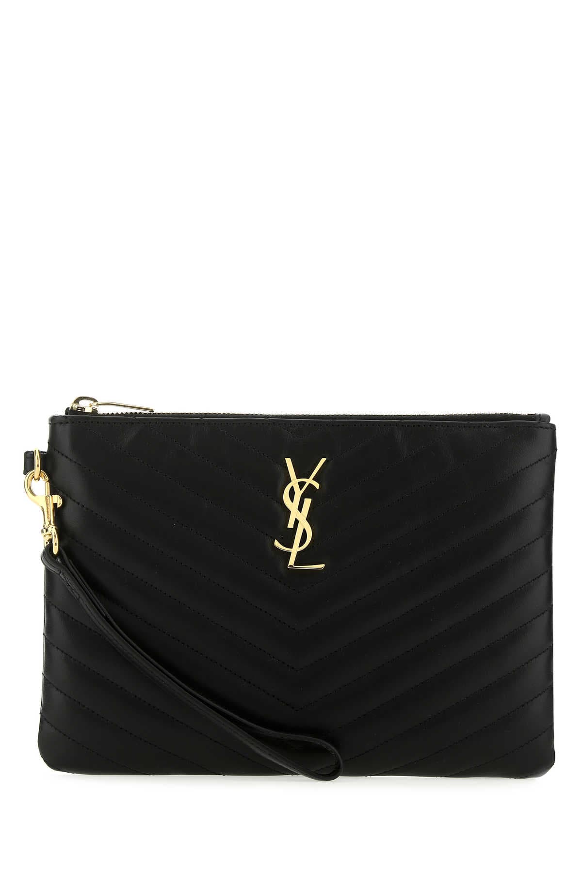 Black leather New Jolie clutch