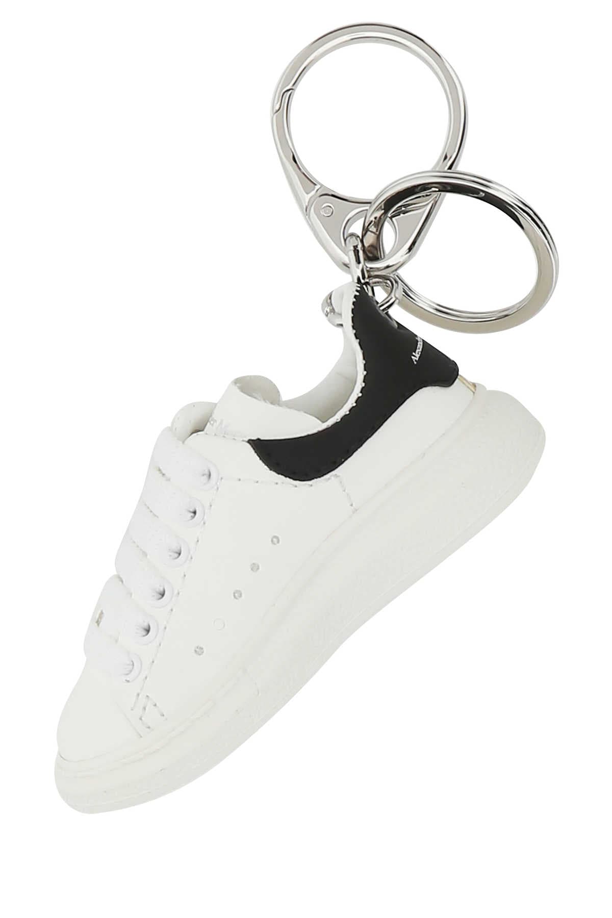 White leather key ring - мініатюра 2