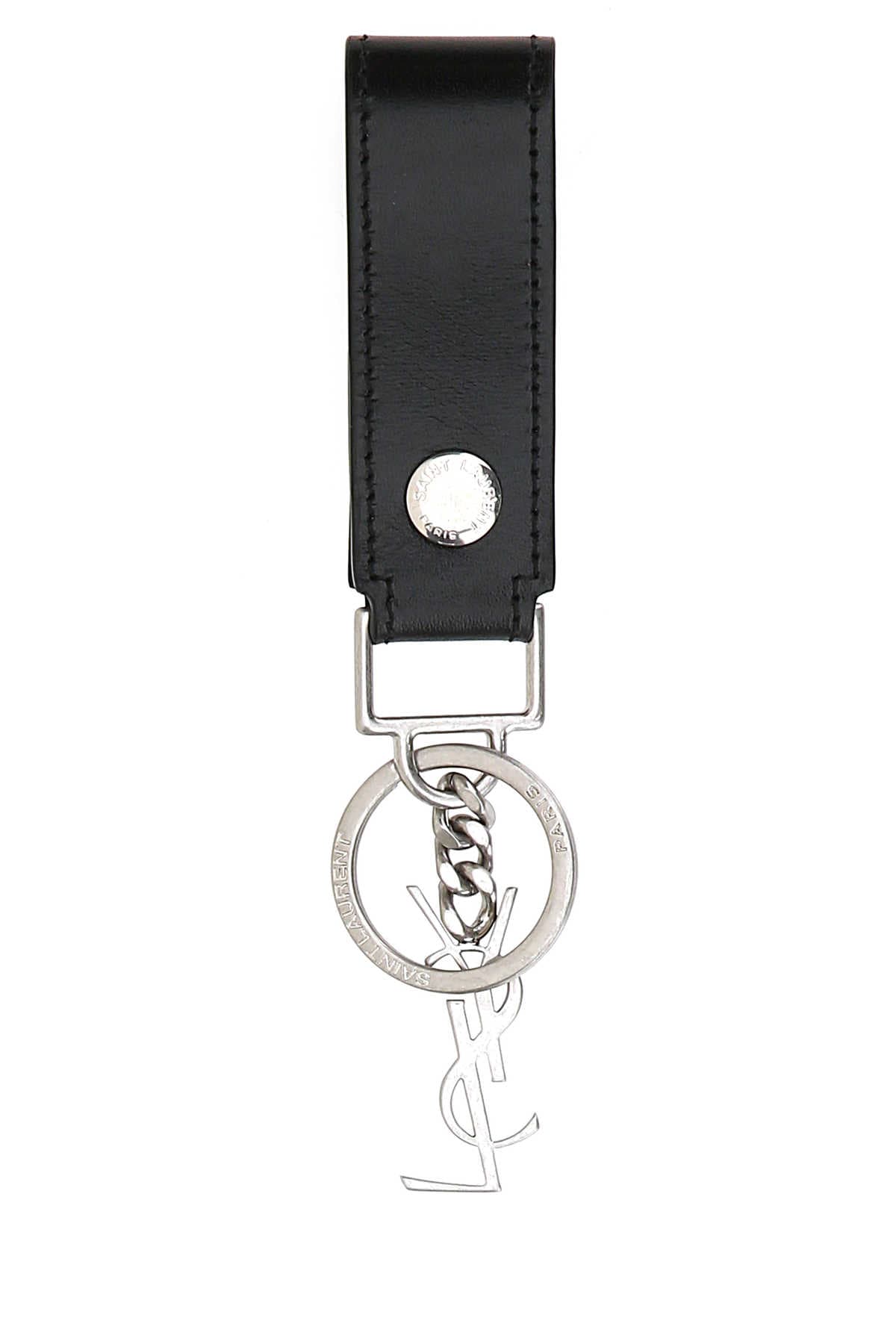 Black leather Monogram key ring - мініатюра 2