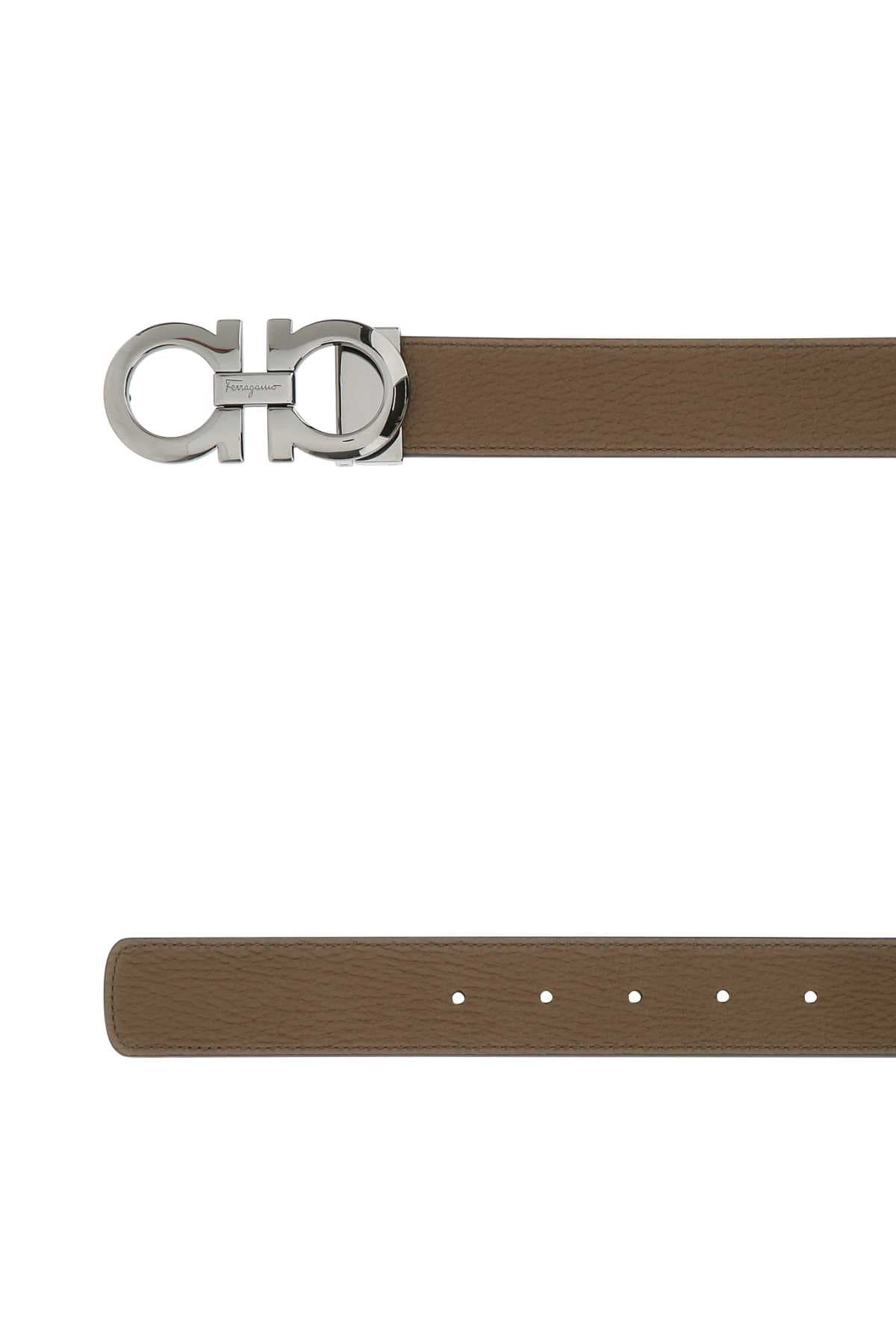 Brown leather reversible belt - мініатюра 2