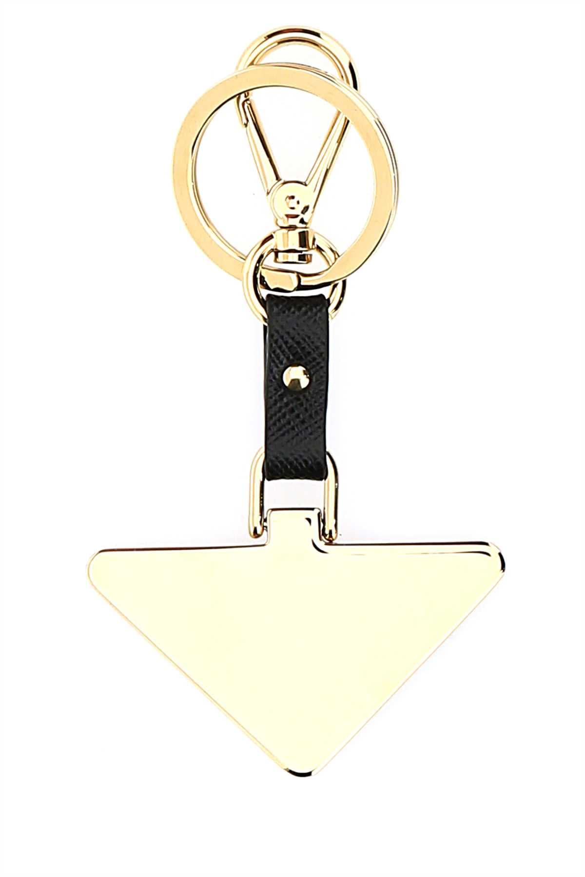 Two-tone metal and leather key ring - мініатюра 2