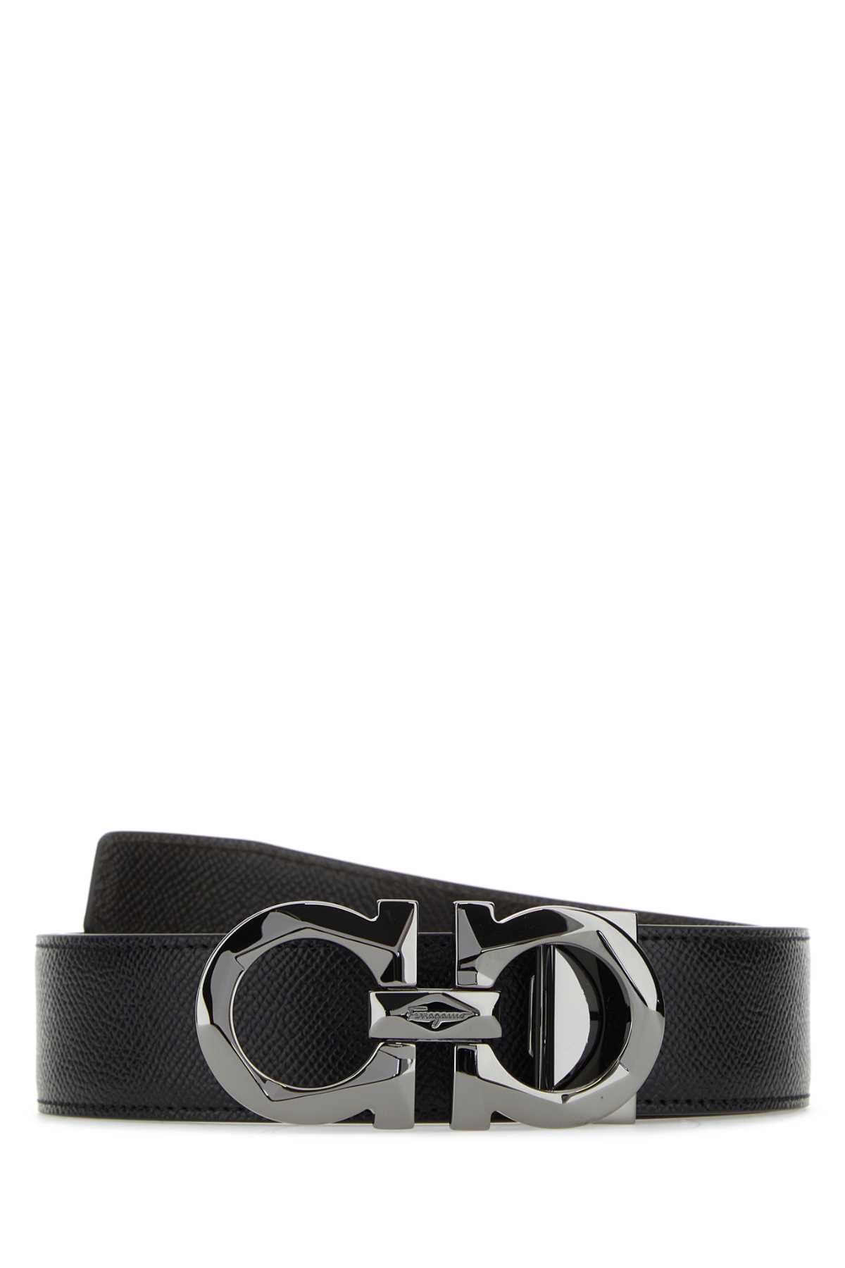 Black leather belt