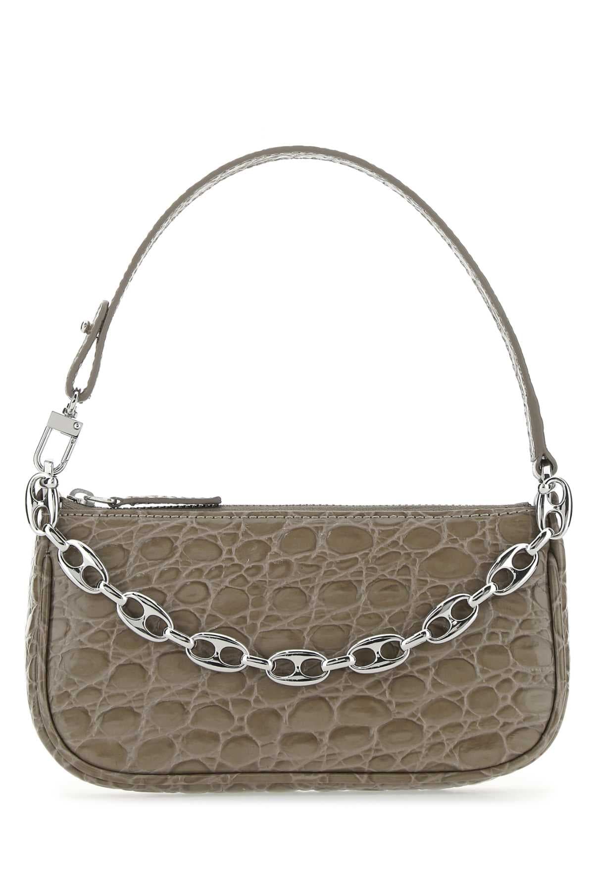 Dove grey leather mini Rachel handbag