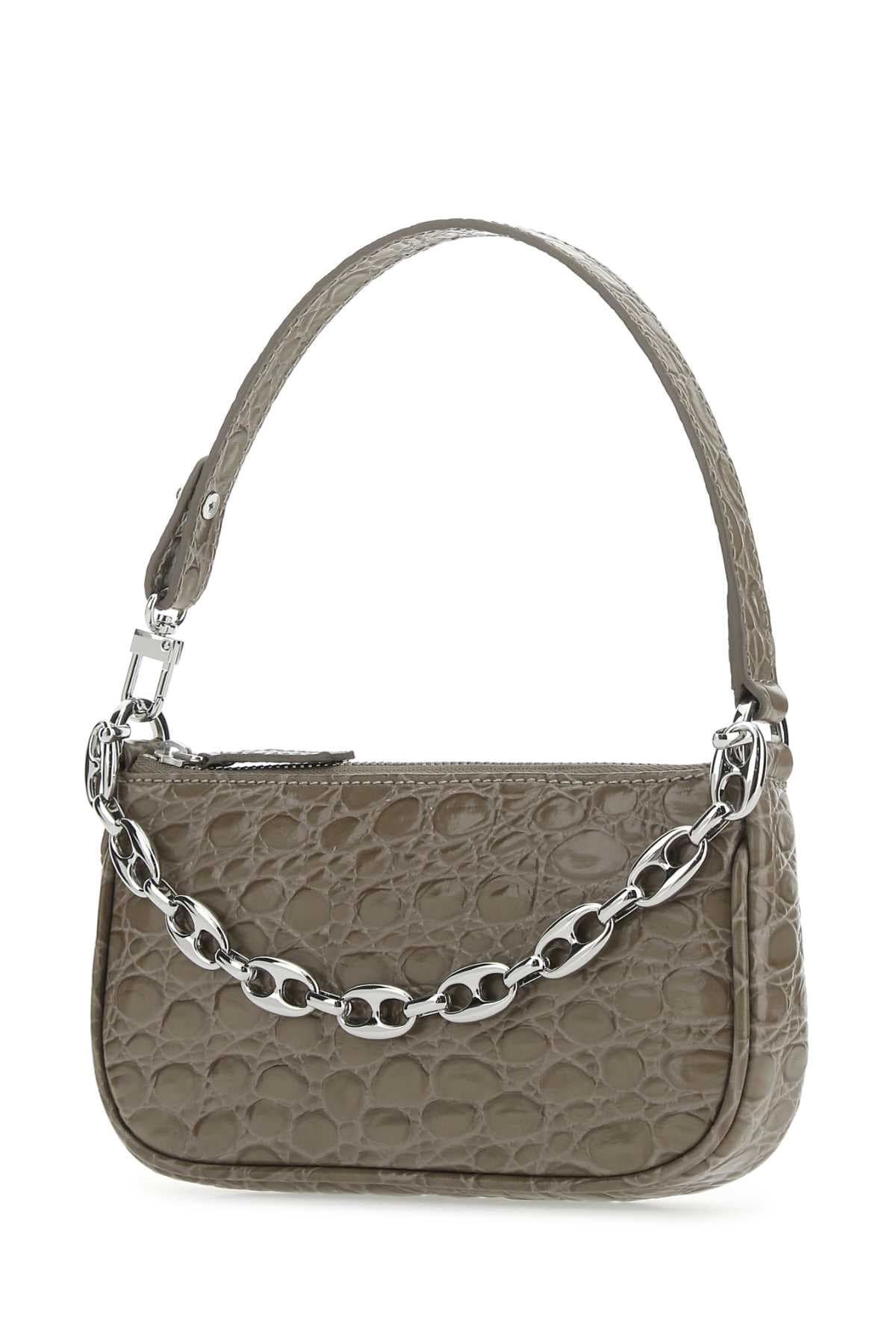 Dove grey leather mini Rachel handbag - мініатюра 2