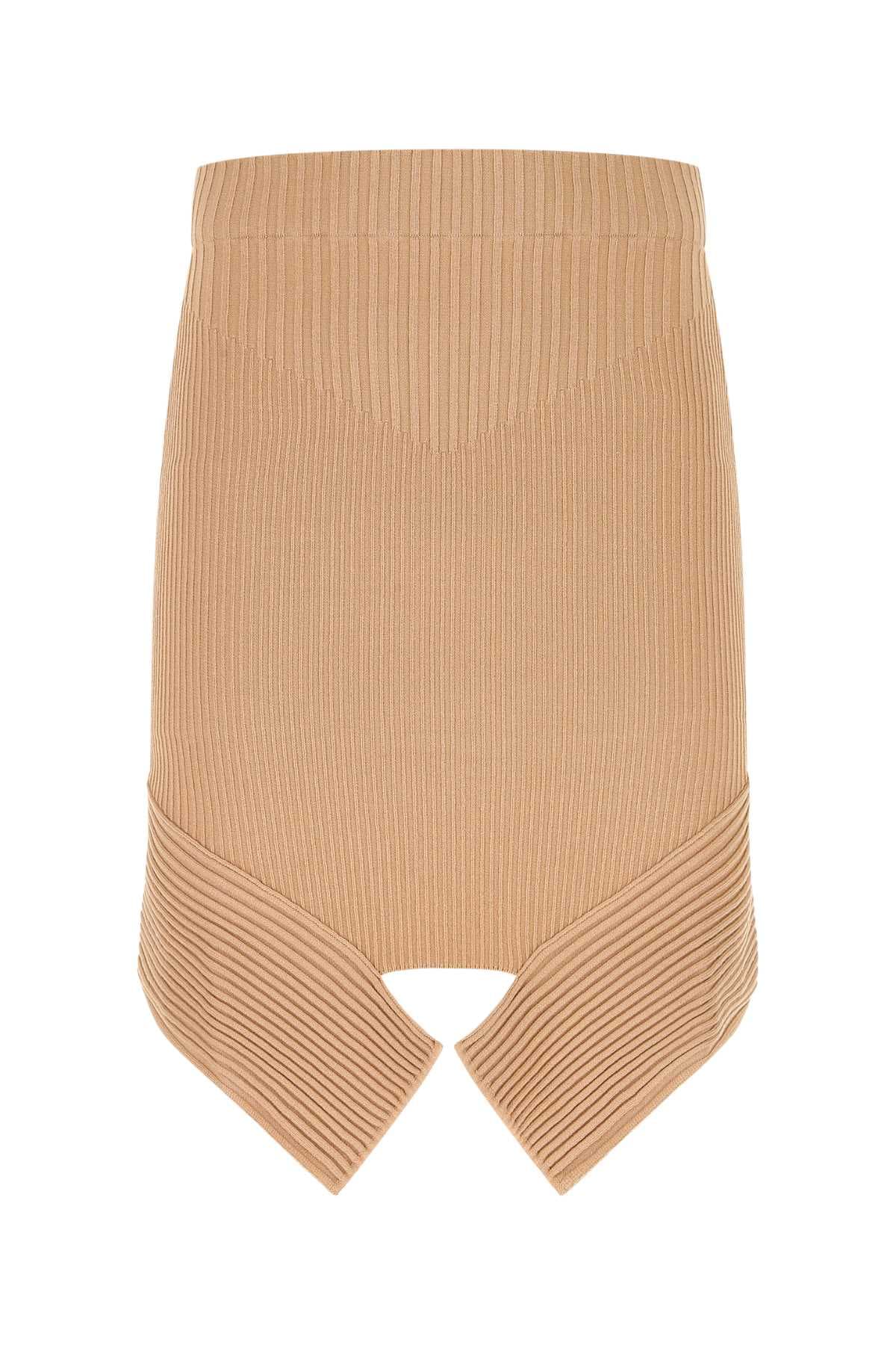 Skin pink stretch viscose blend skirt