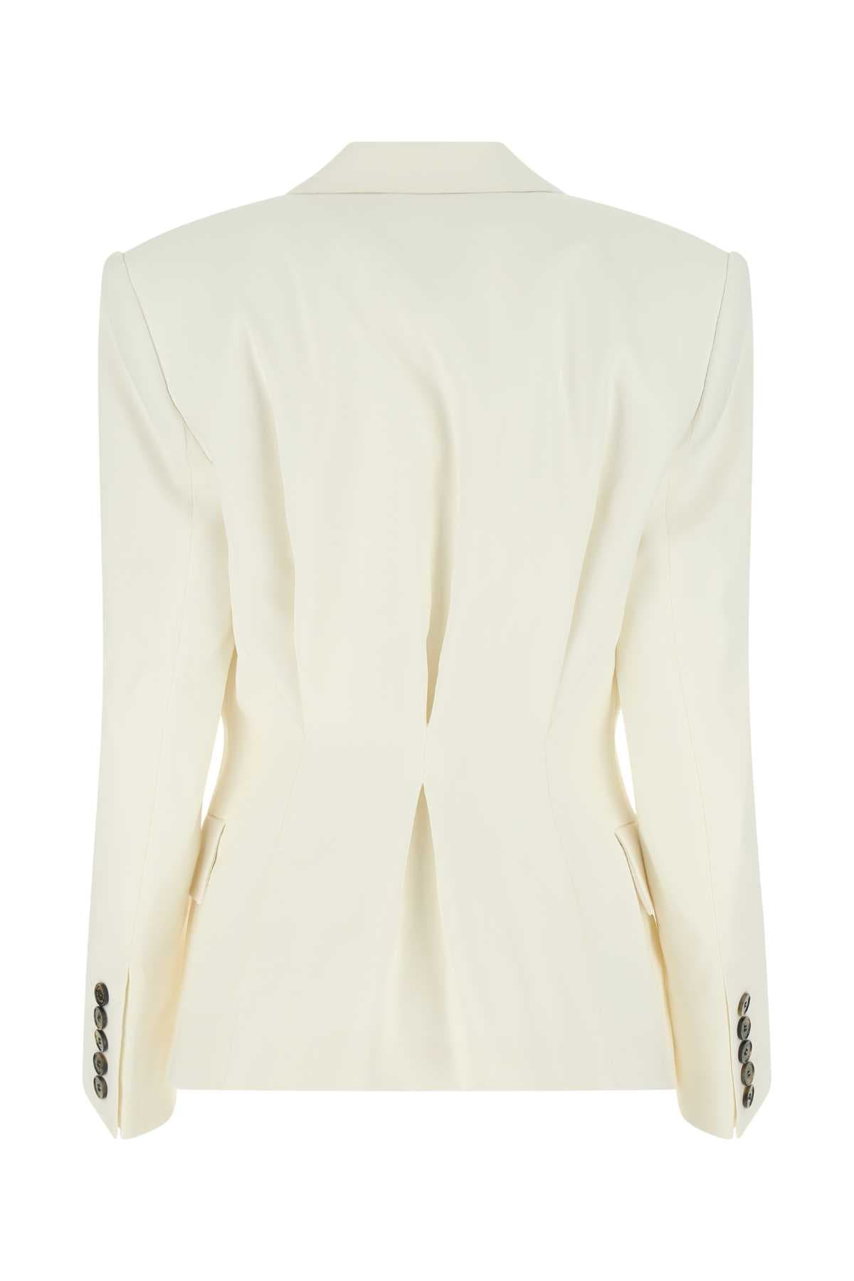 Ivory stretch viscose blend blazer - мініатюра 2