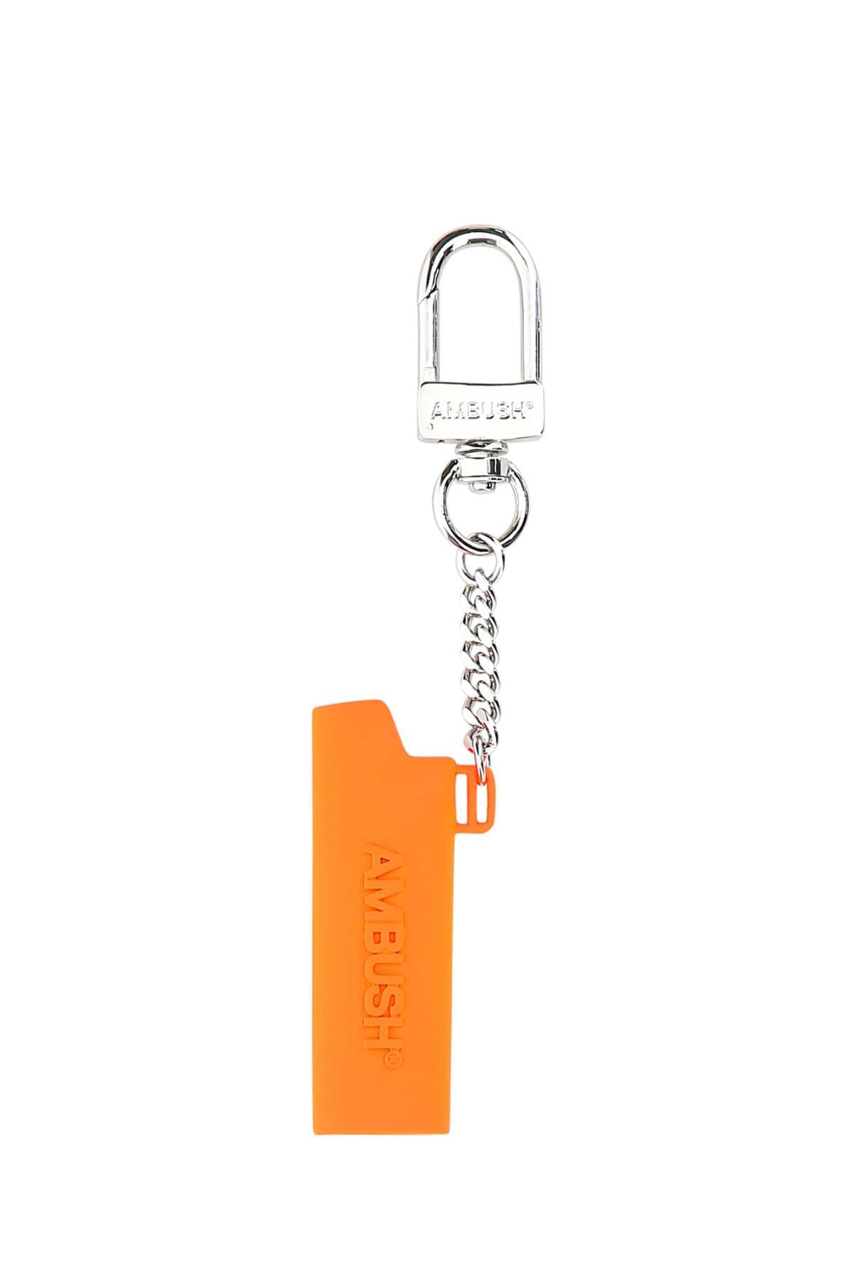 Orange metal lighter holder