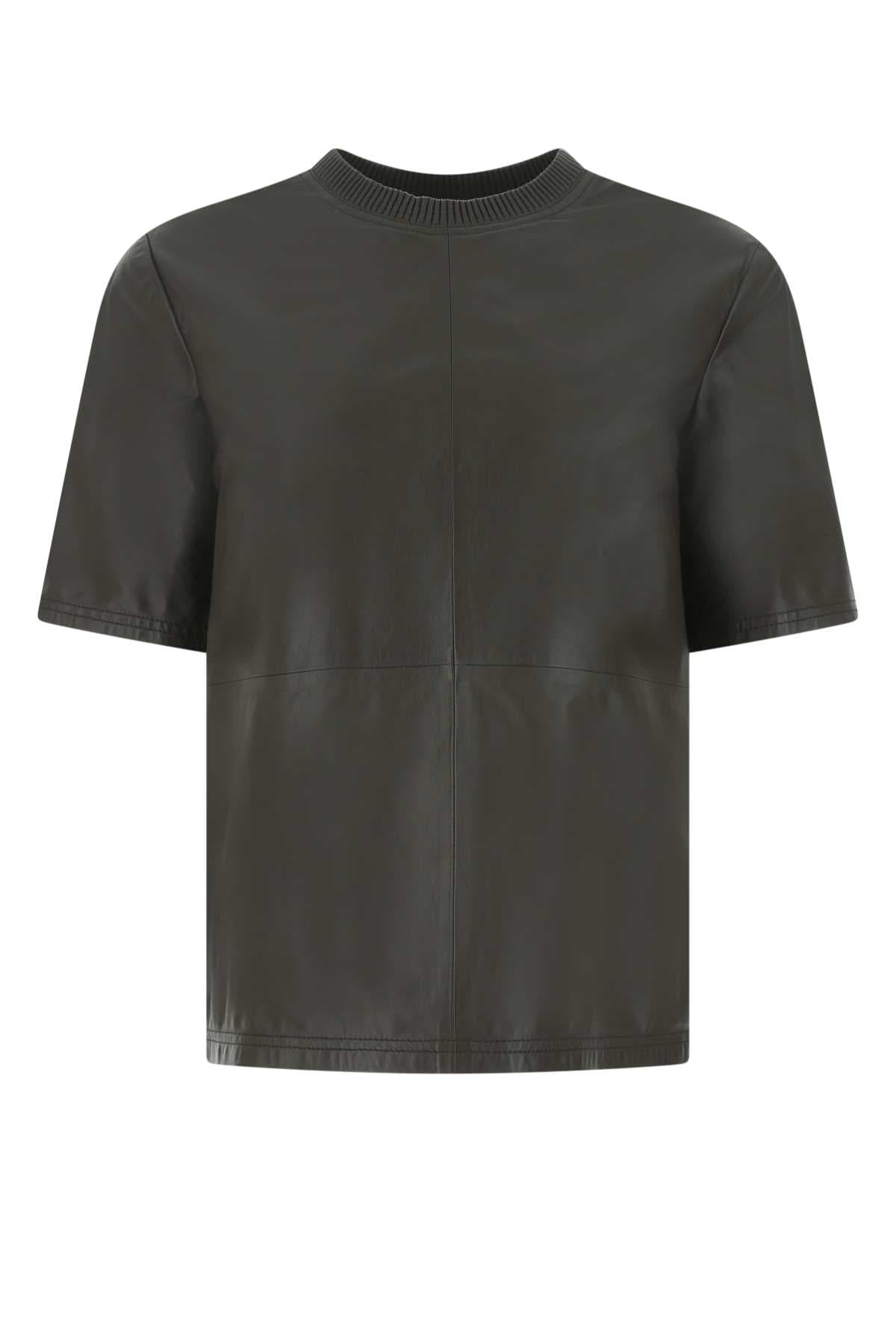 Dark brown leather t-shirt