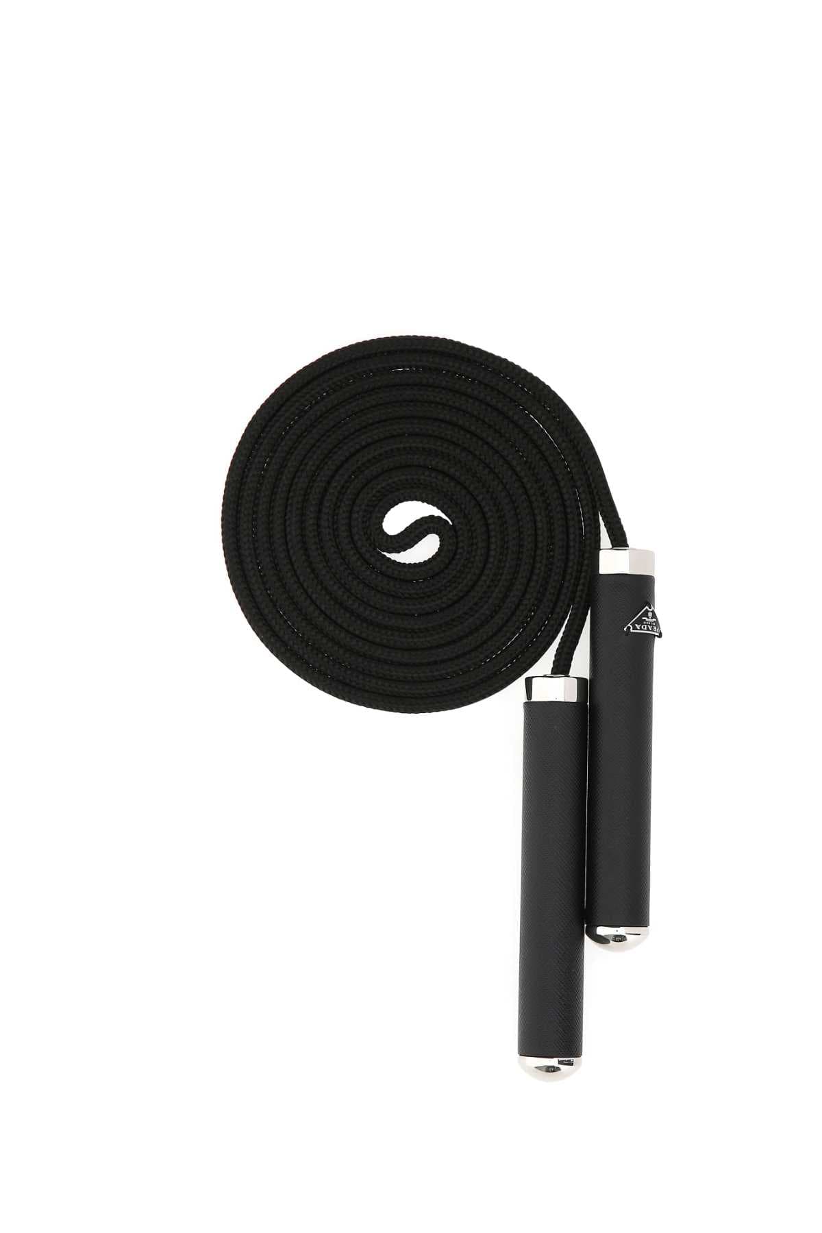 Black fabric skipping rope