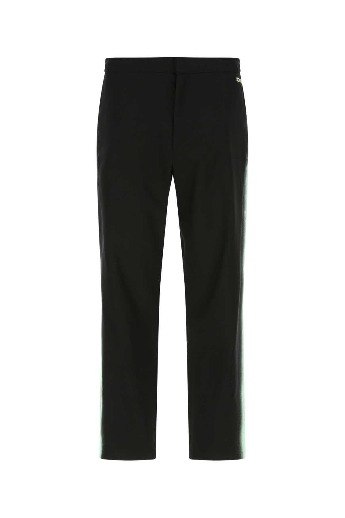Black acetate blend pant