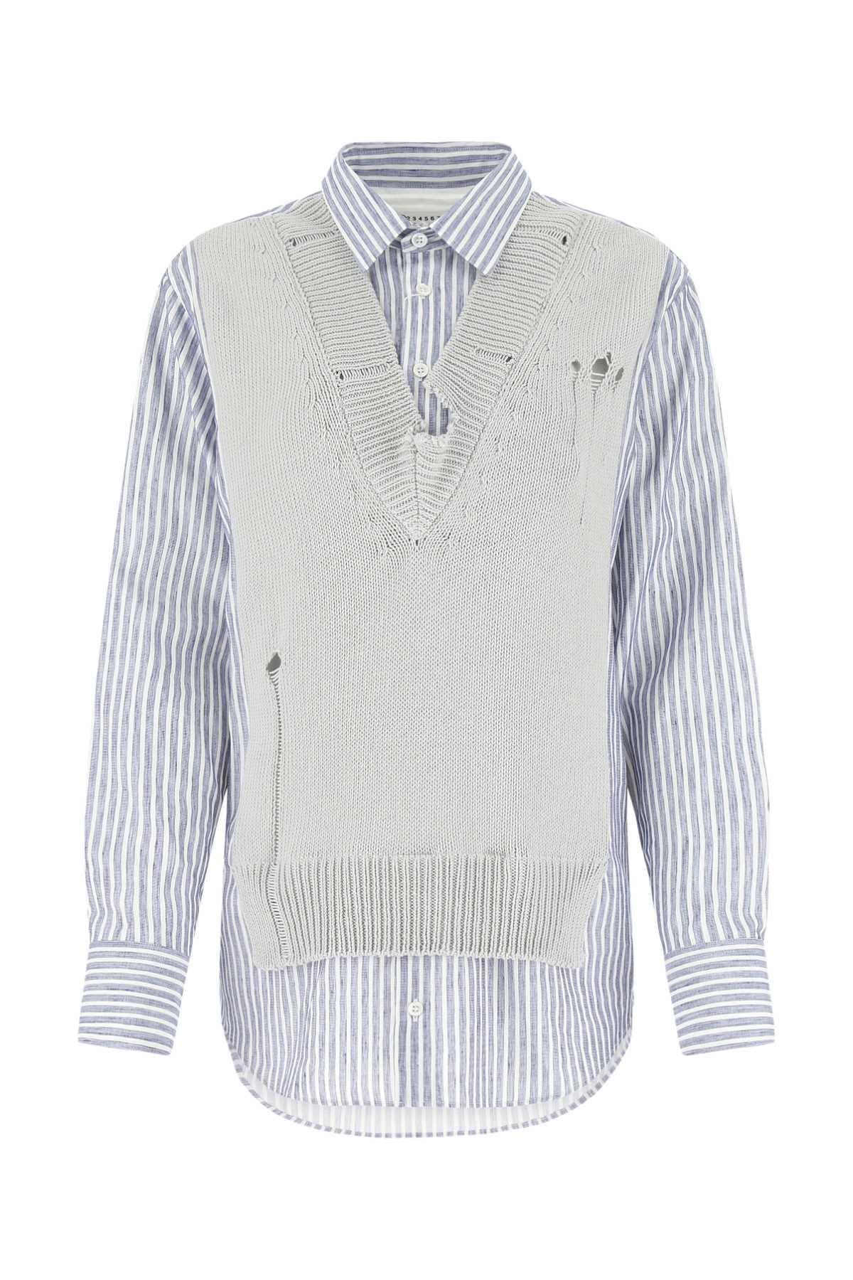 Embroidered cotton bend shirt