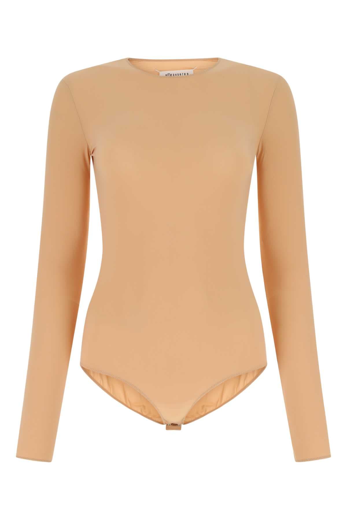 Skin pink stretch nylon bodysuit