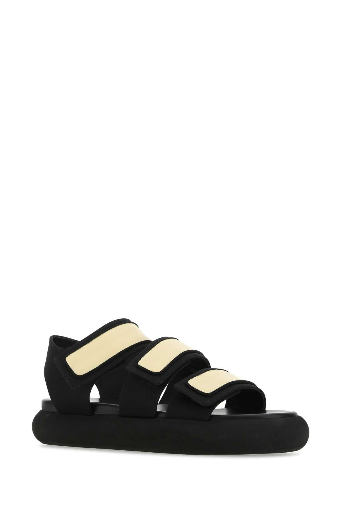Two-tone fabric and leather Octans sandals - мініатюра 2