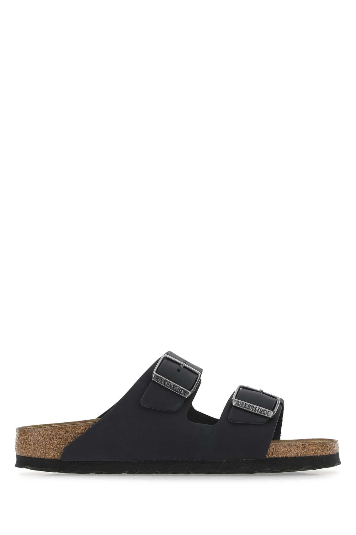 Black leather Arizona slippers