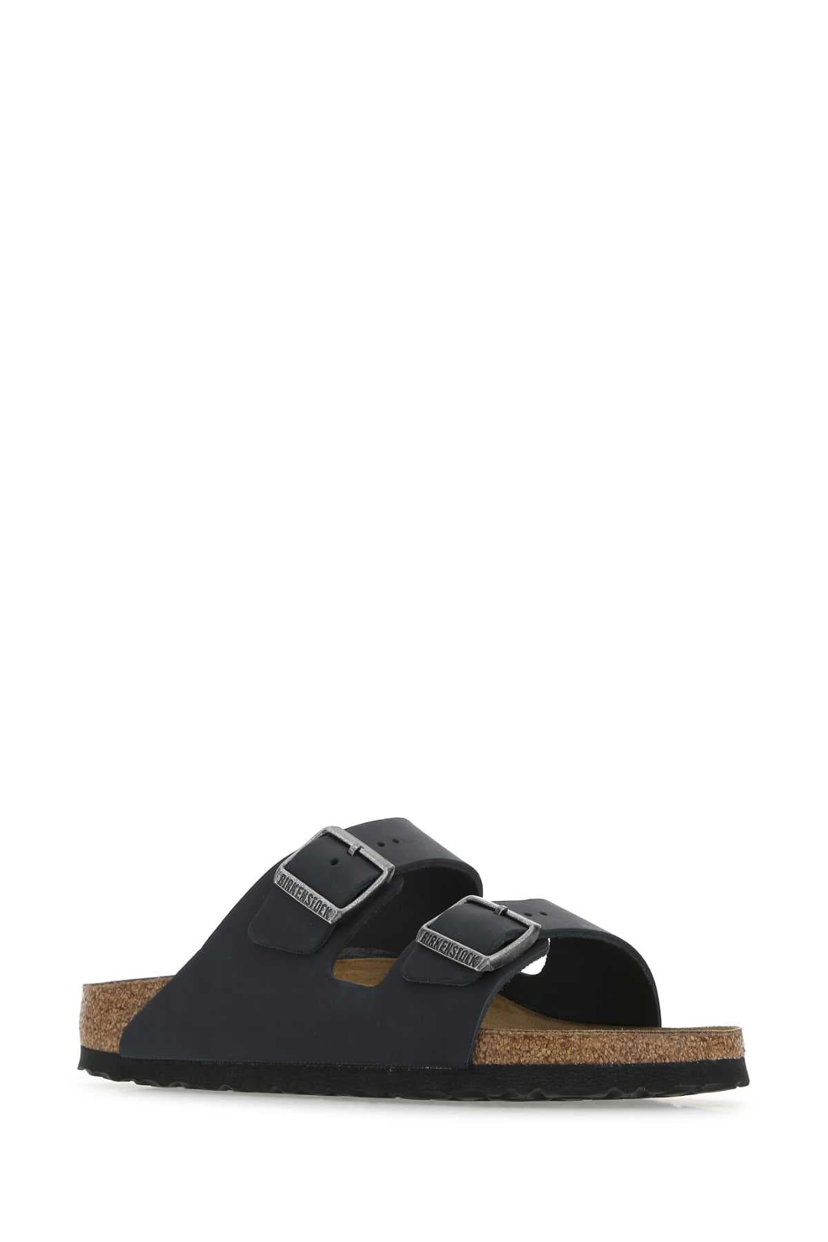 Black leather Arizona slippers - мініатюра 2