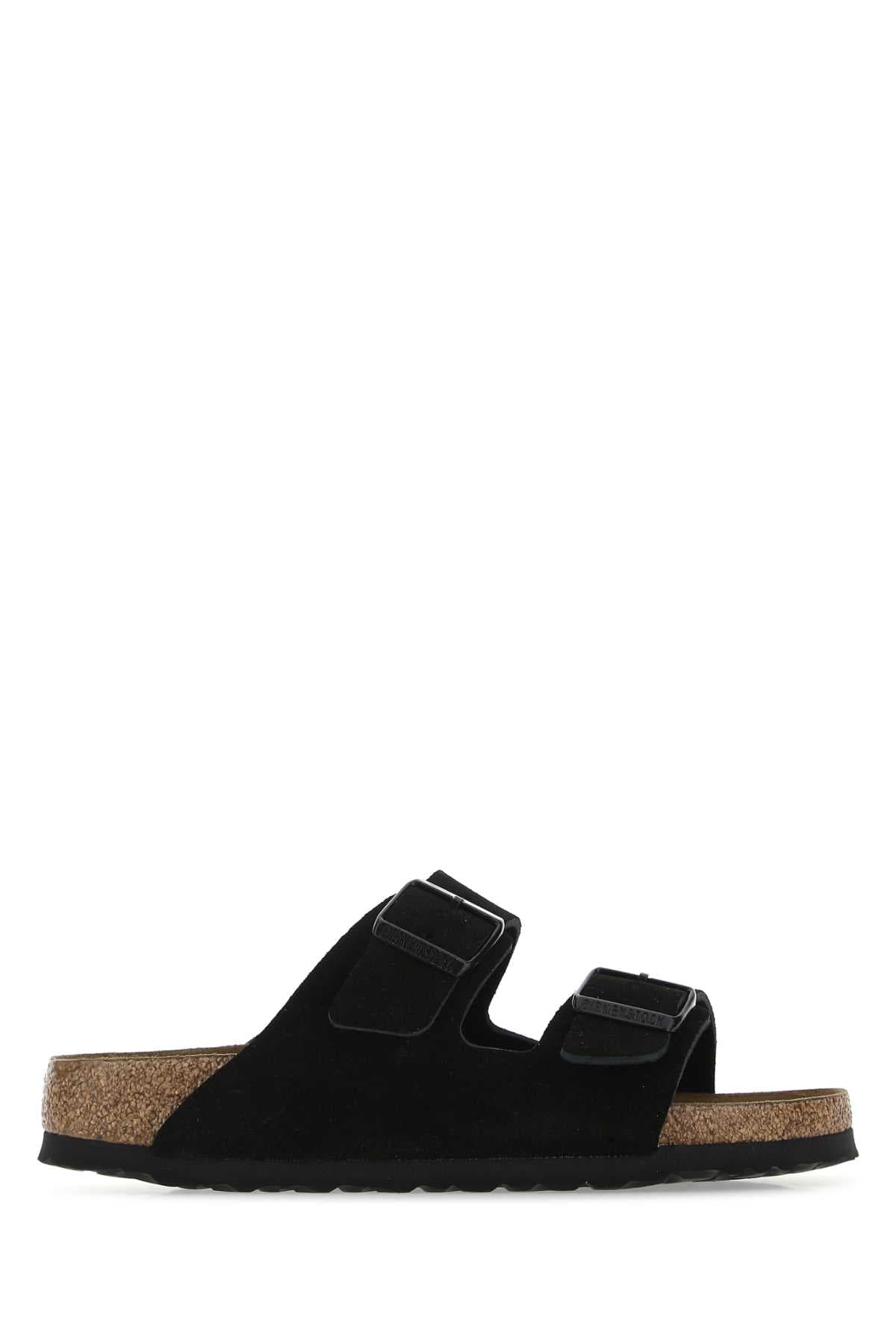 Black suede Arizona slippers