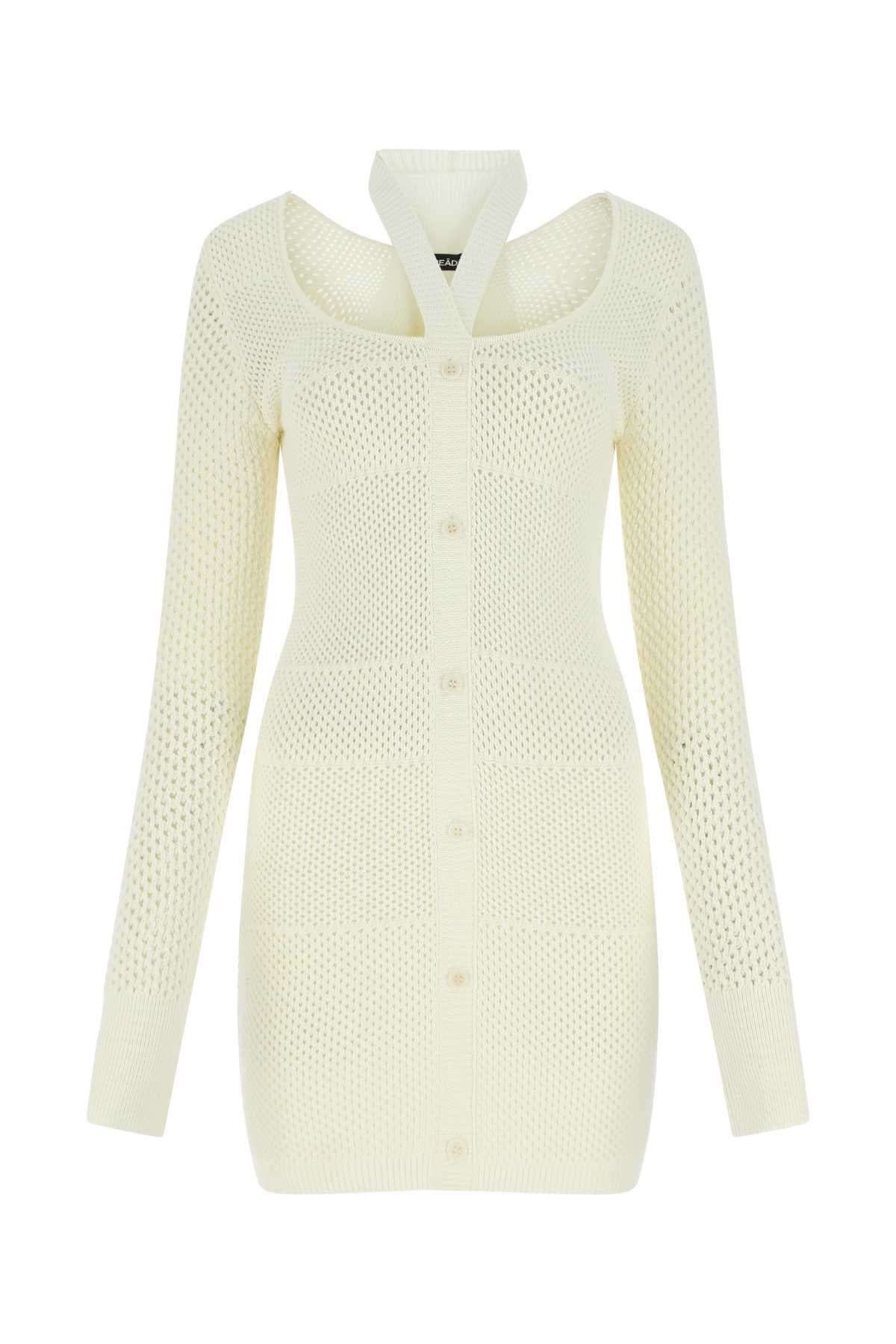 Ivory stretch viscose blend dress