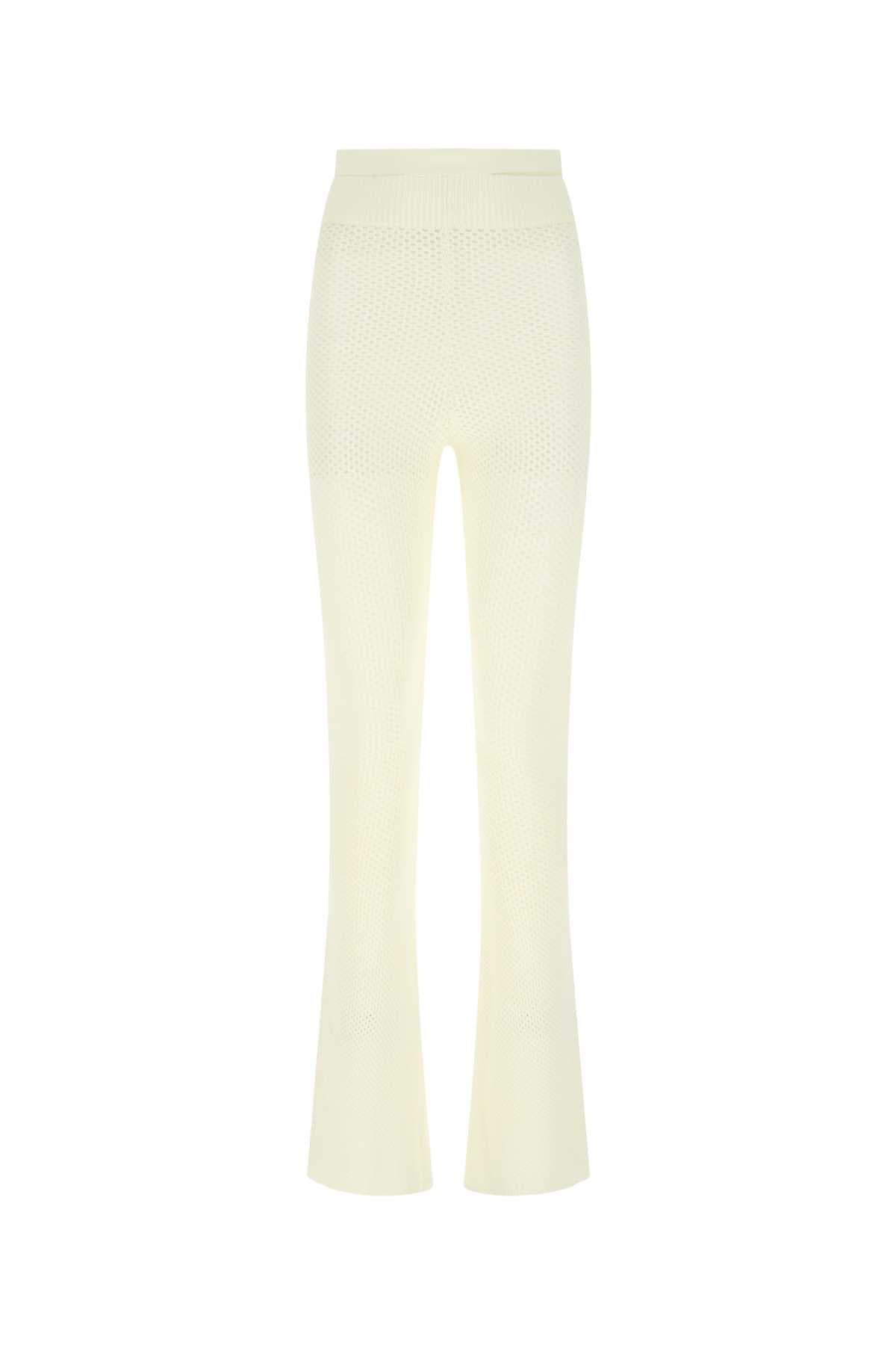 Ivory stretch viscose blend pant