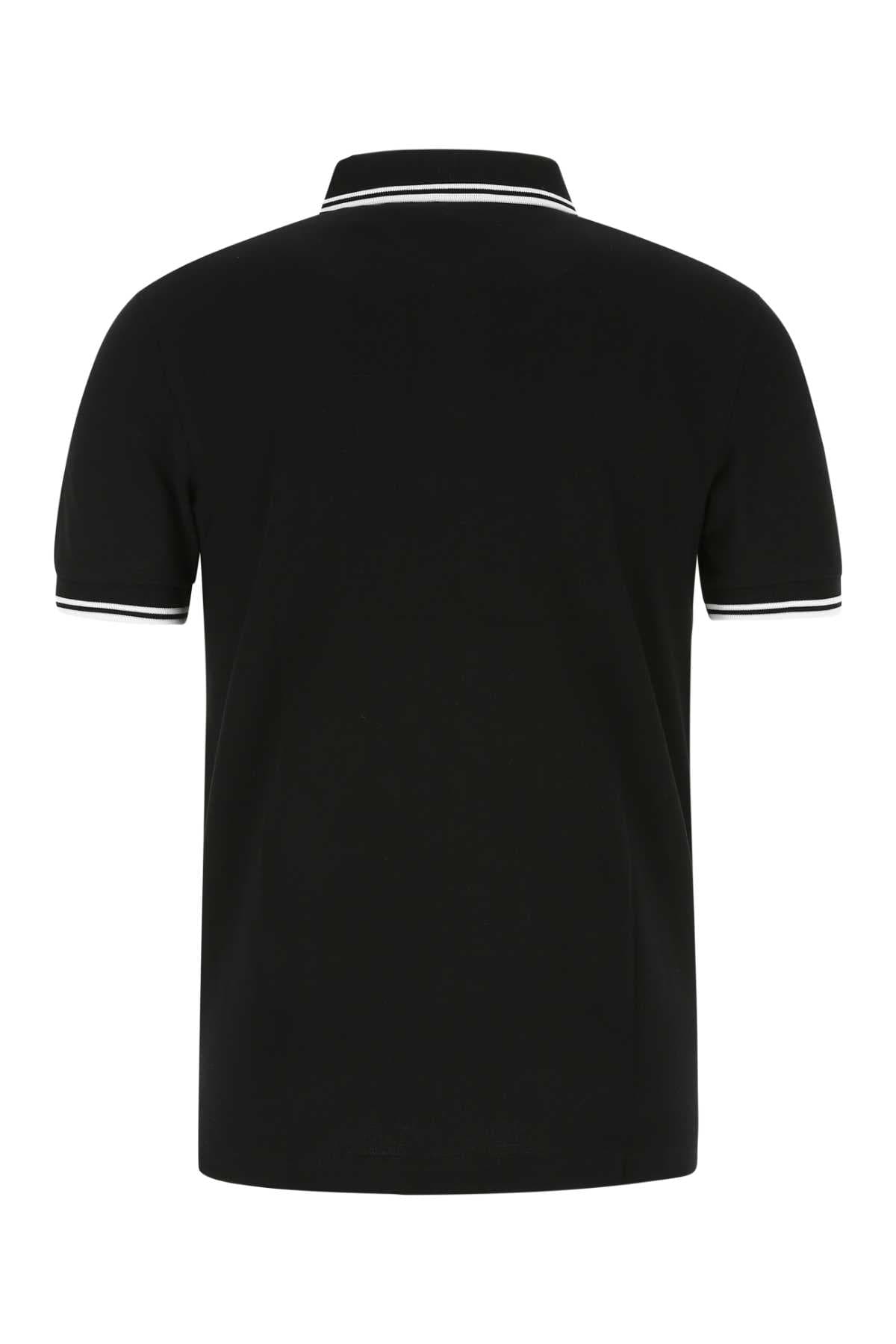 Black piquet polo shirt - мініатюра 2