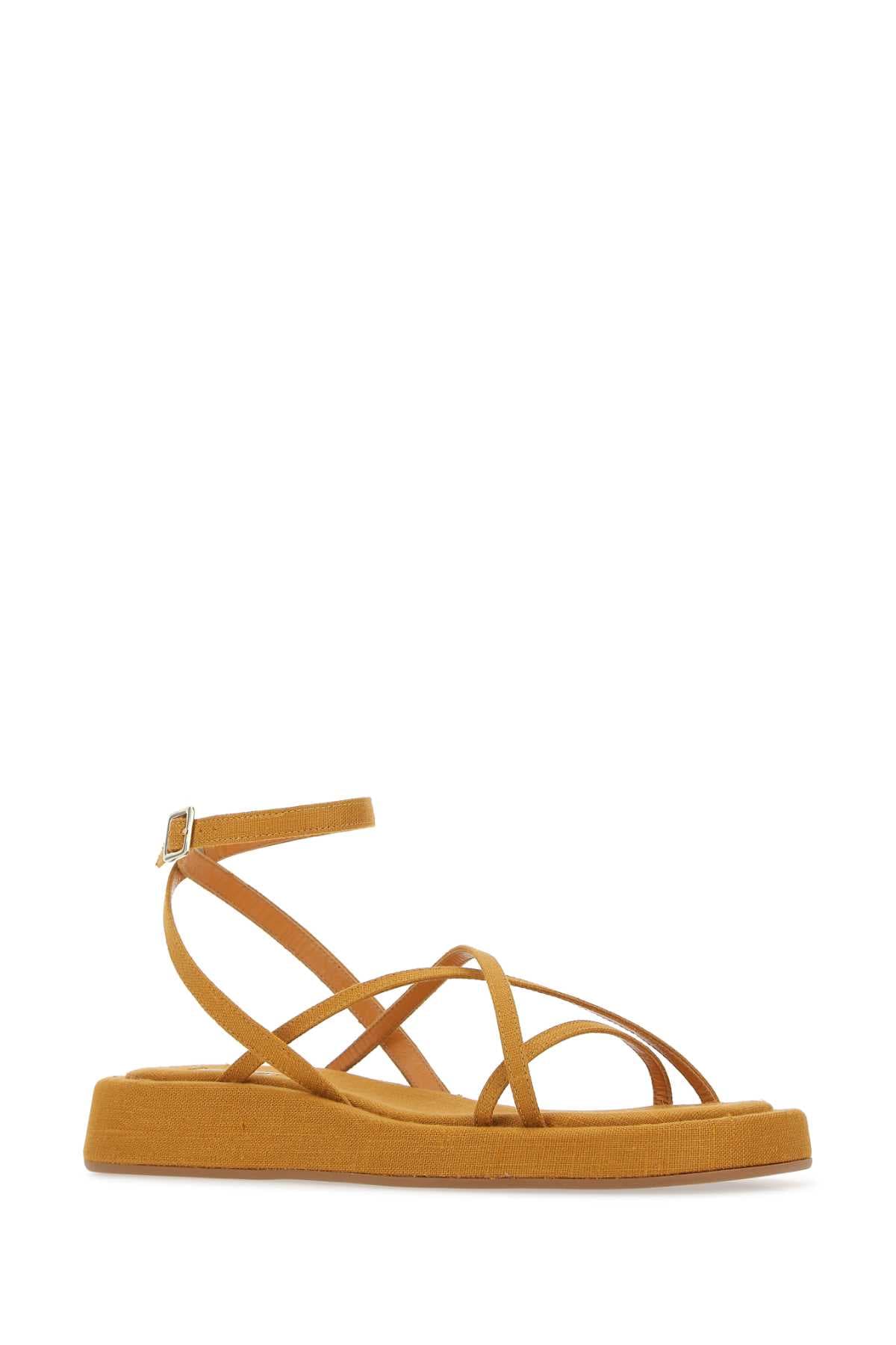 Mustard fabric Rosie 16 sandals - мініатюра 2