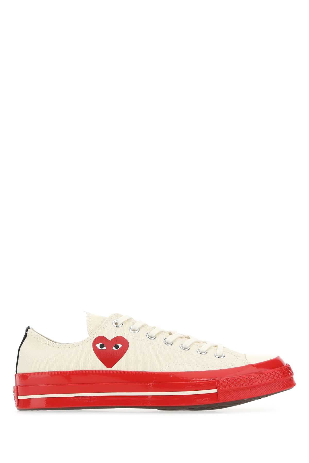 Ivory canvas Comme Des Garçons X Converse sneakers