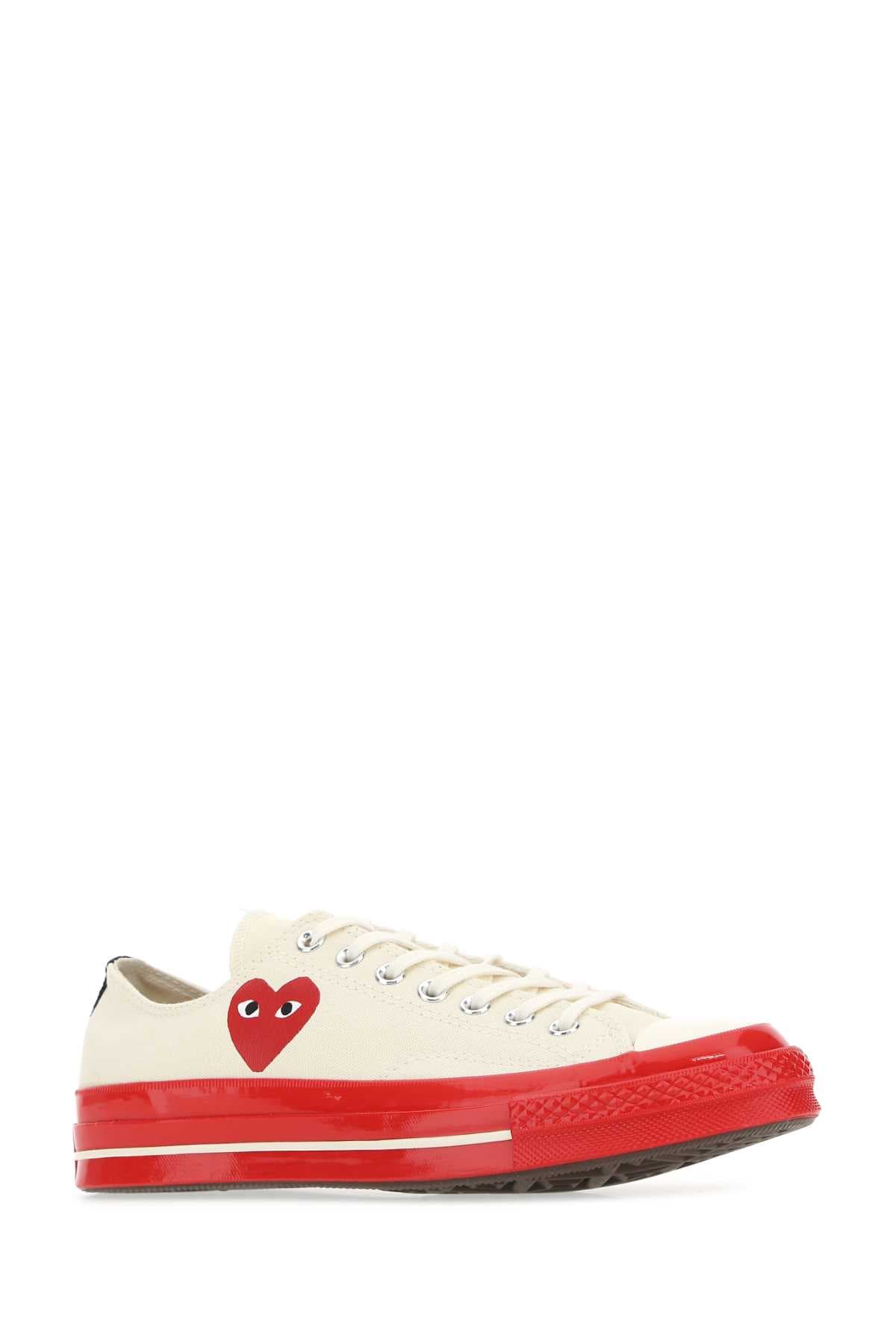 Ivory canvas Comme Des Garçons X Converse sneakers - мініатюра 2
