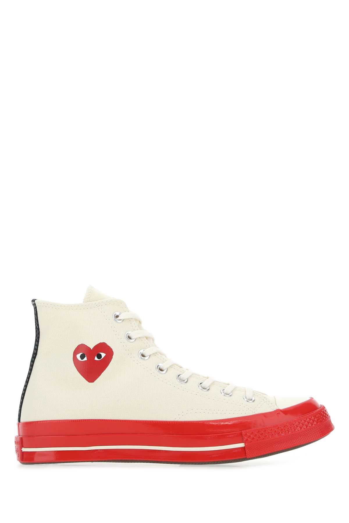 Ivory canvas Comme Des Garçons X Converse sneakers