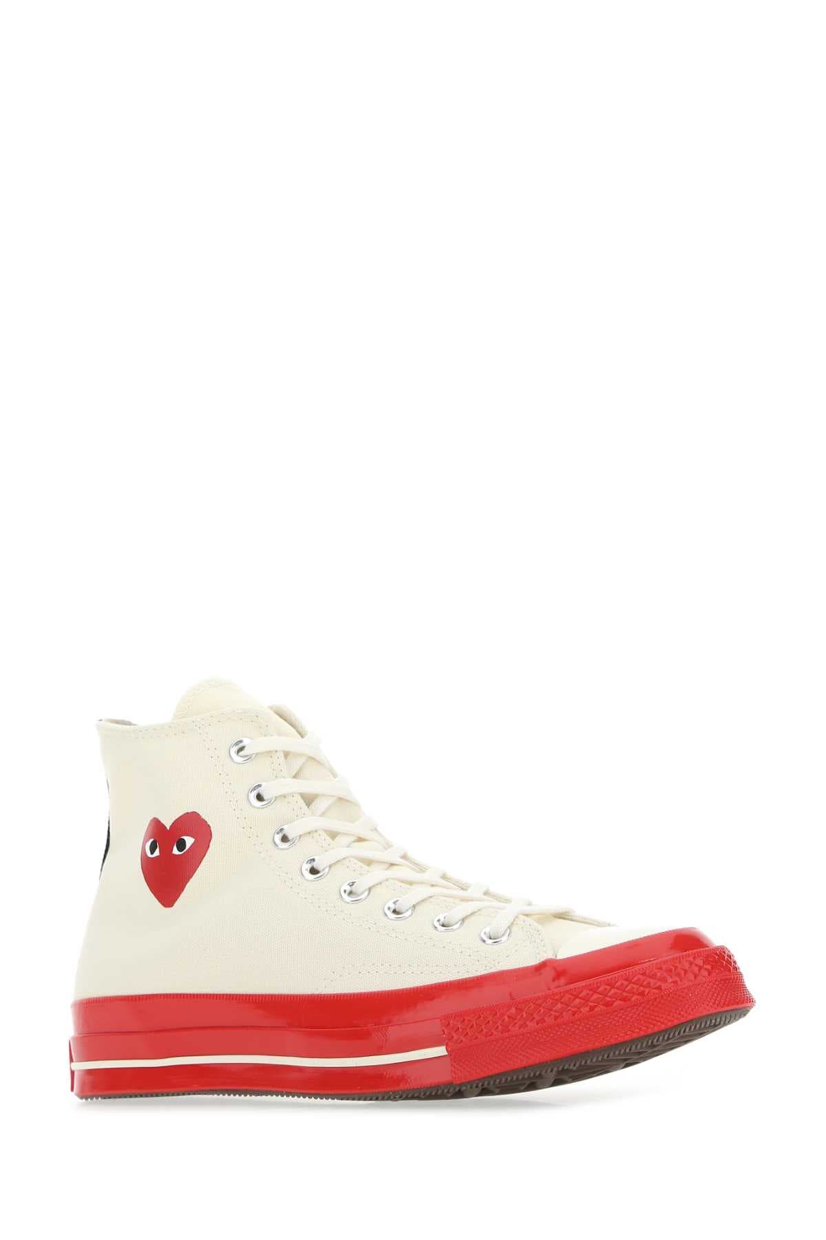 Ivory canvas Comme Des Garçons X Converse sneakers - мініатюра 2
