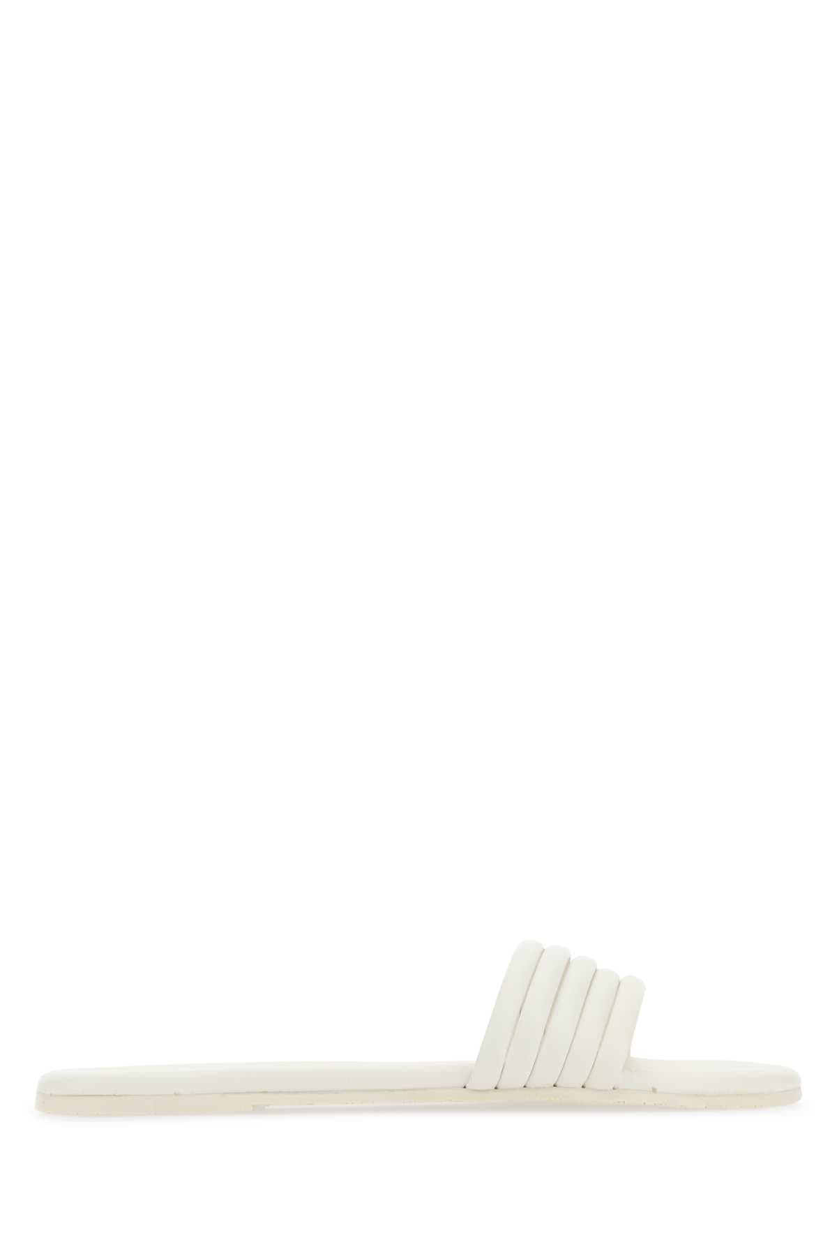 Chalk leather Serena slippers