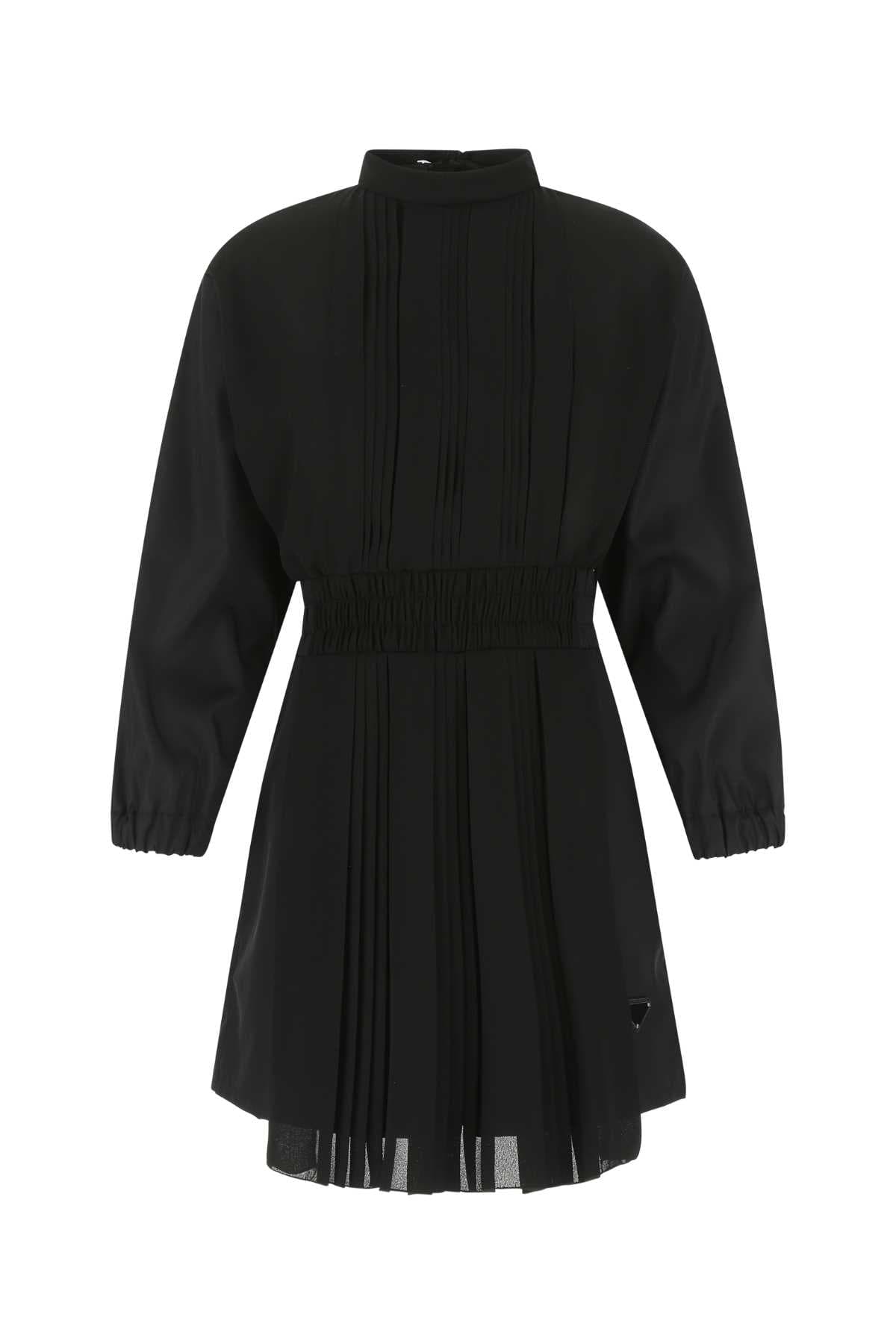 Black Re-Nylon and crepe jumpsuit