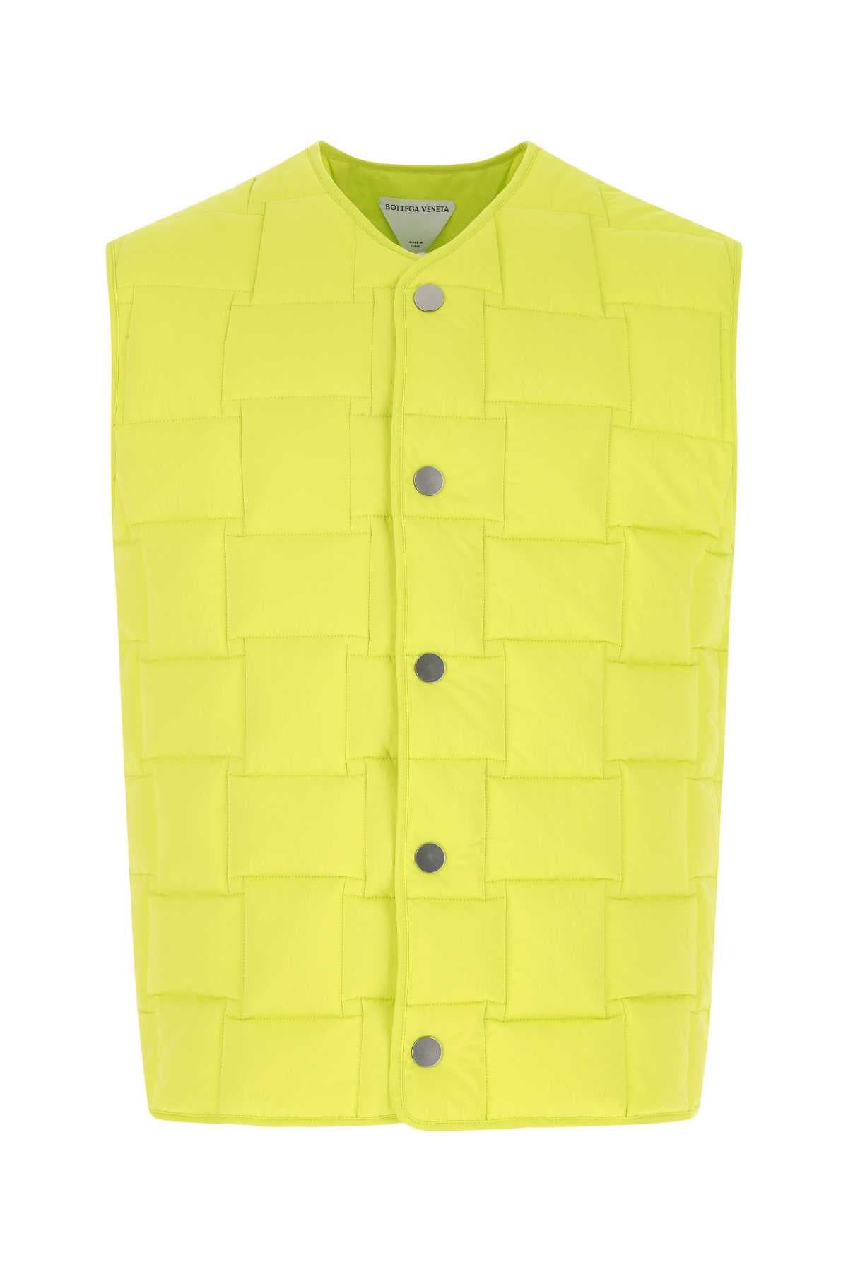 Fluo yellow nylon padded vest