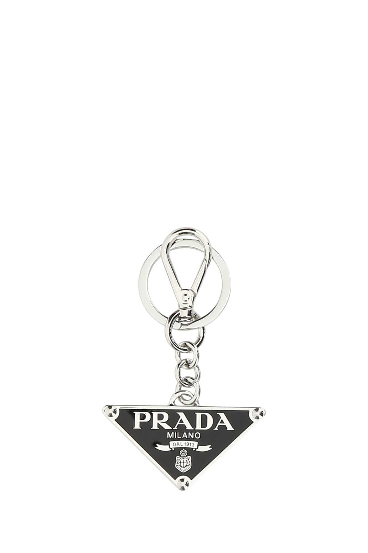 Black metal key ring