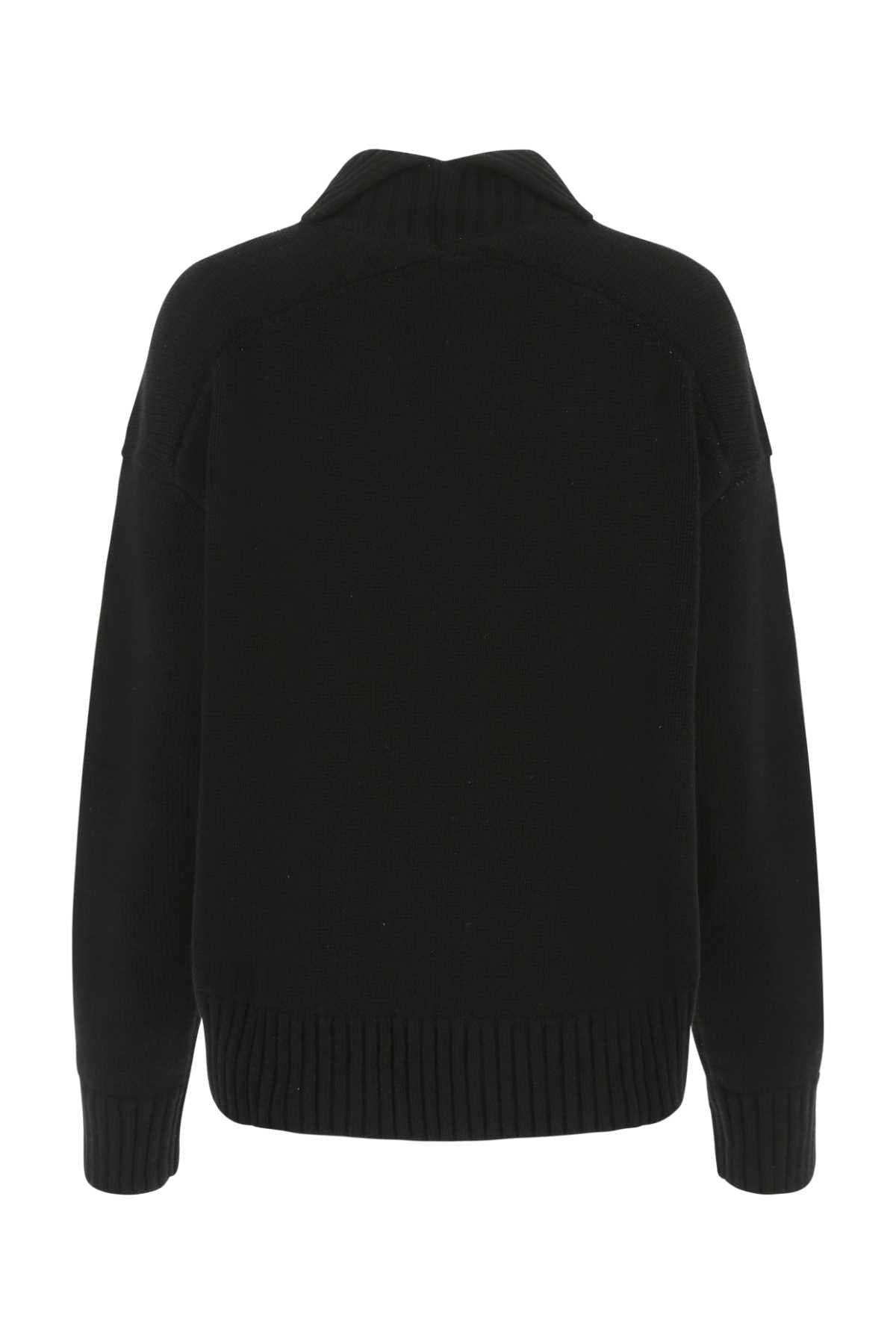 Black cashmere blend oversize sweater - мініатюра 2