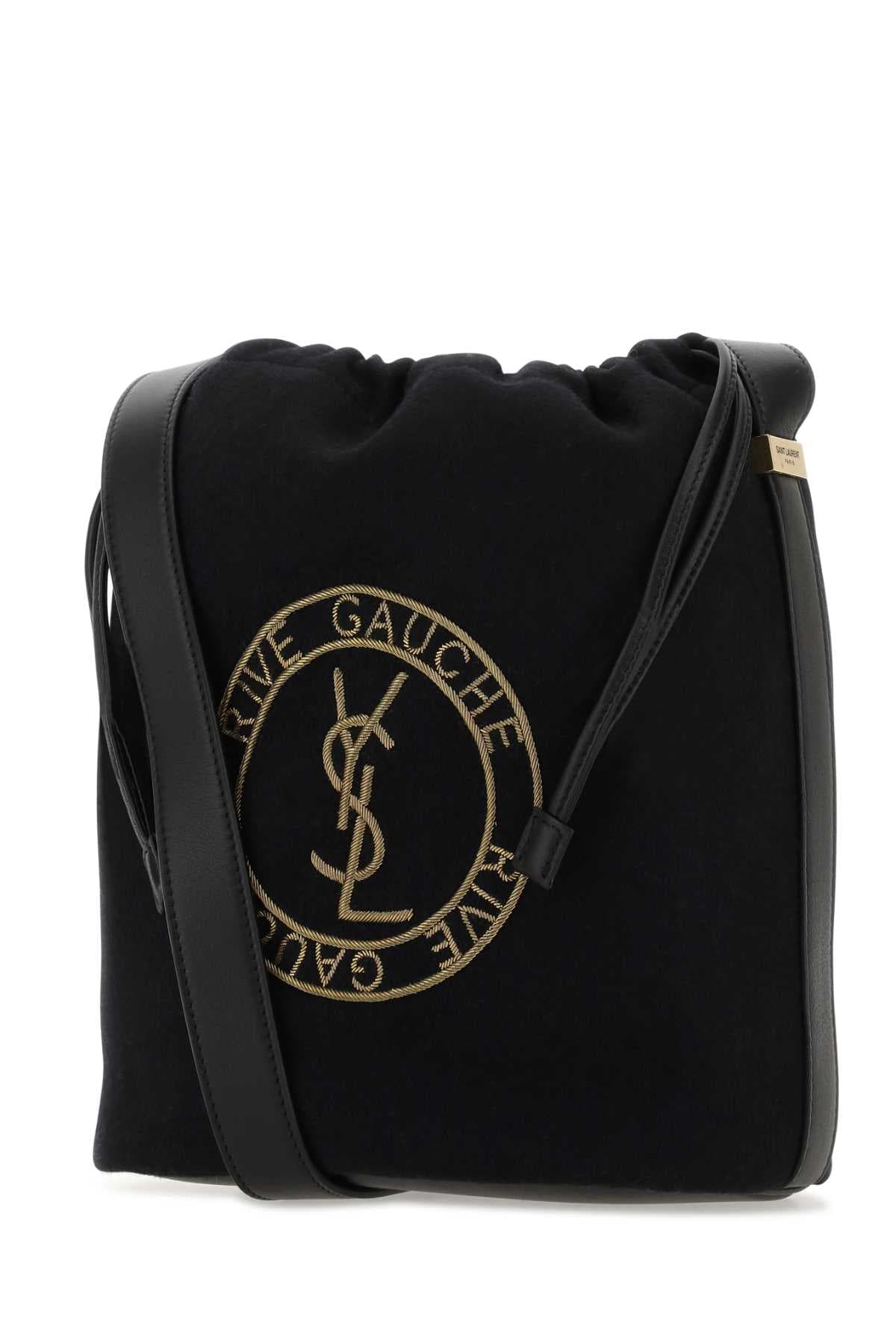 Black felt Rive de Gauche bucket bag - мініатюра 2